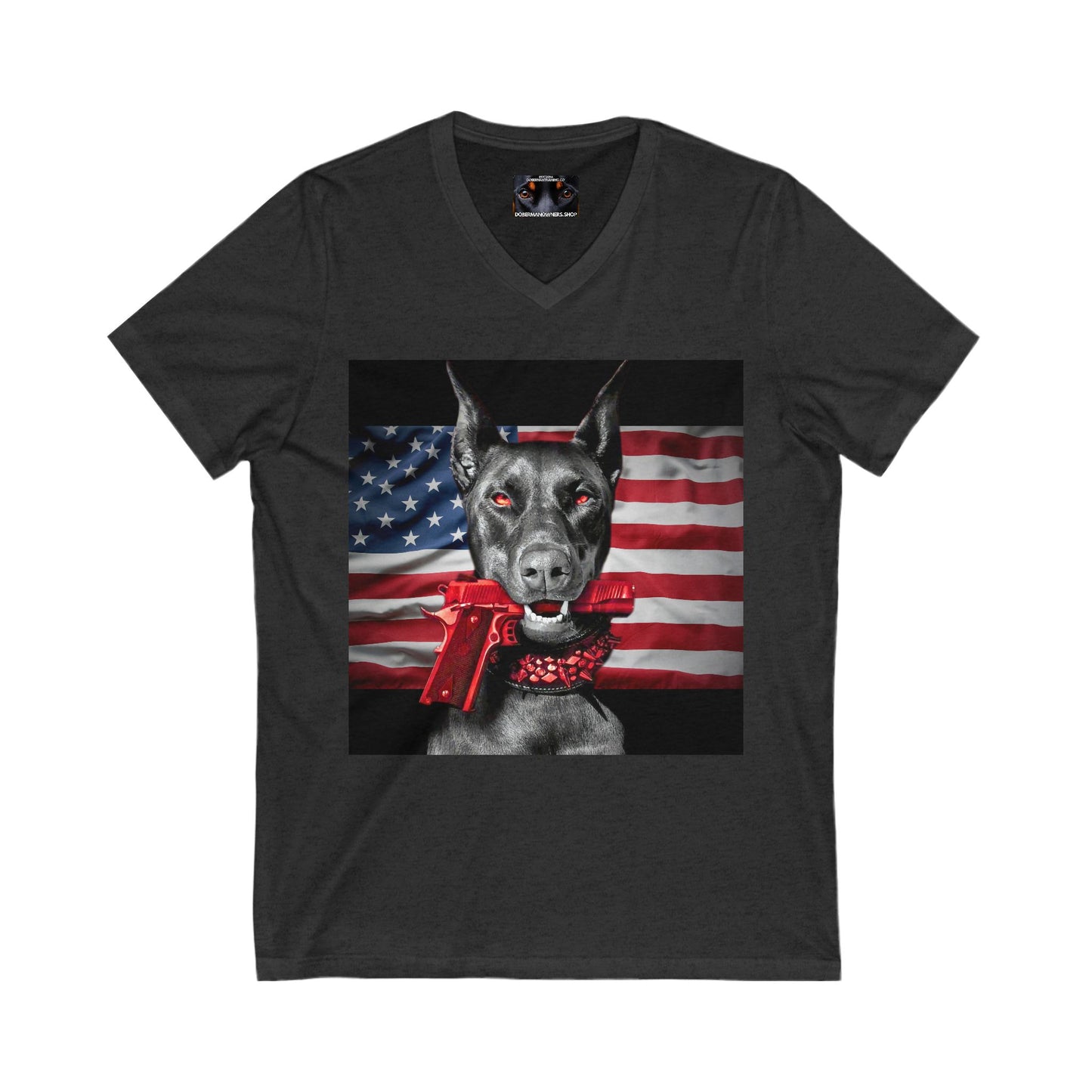 USA 1 Private Label Unisex Jersey Short Sleeve V-Neck Tee