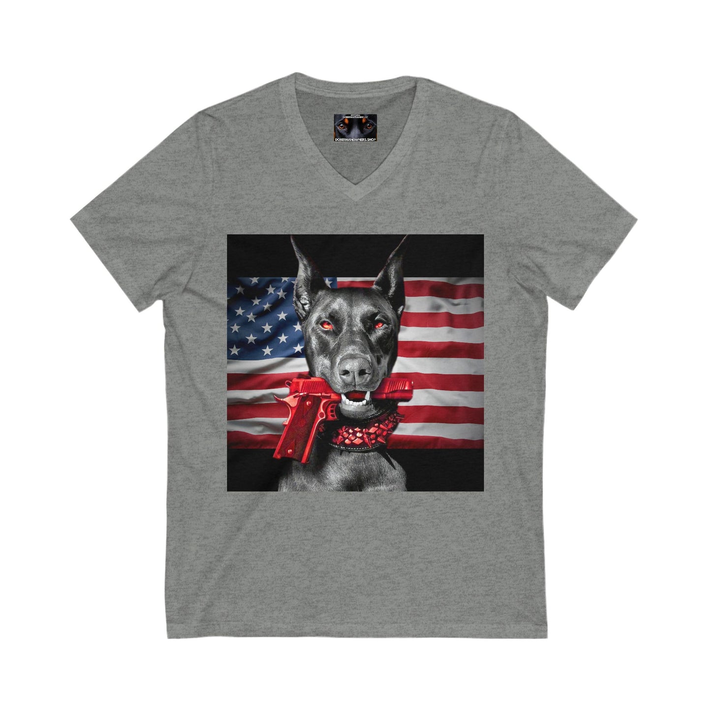 USA 1 Private Label Unisex Jersey Short Sleeve V-Neck Tee
