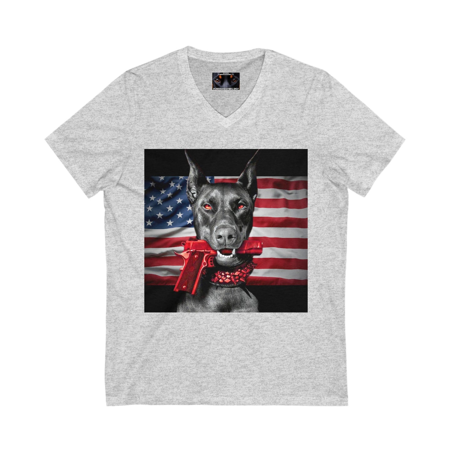 USA 1 Private Label Unisex Jersey Short Sleeve V-Neck Tee