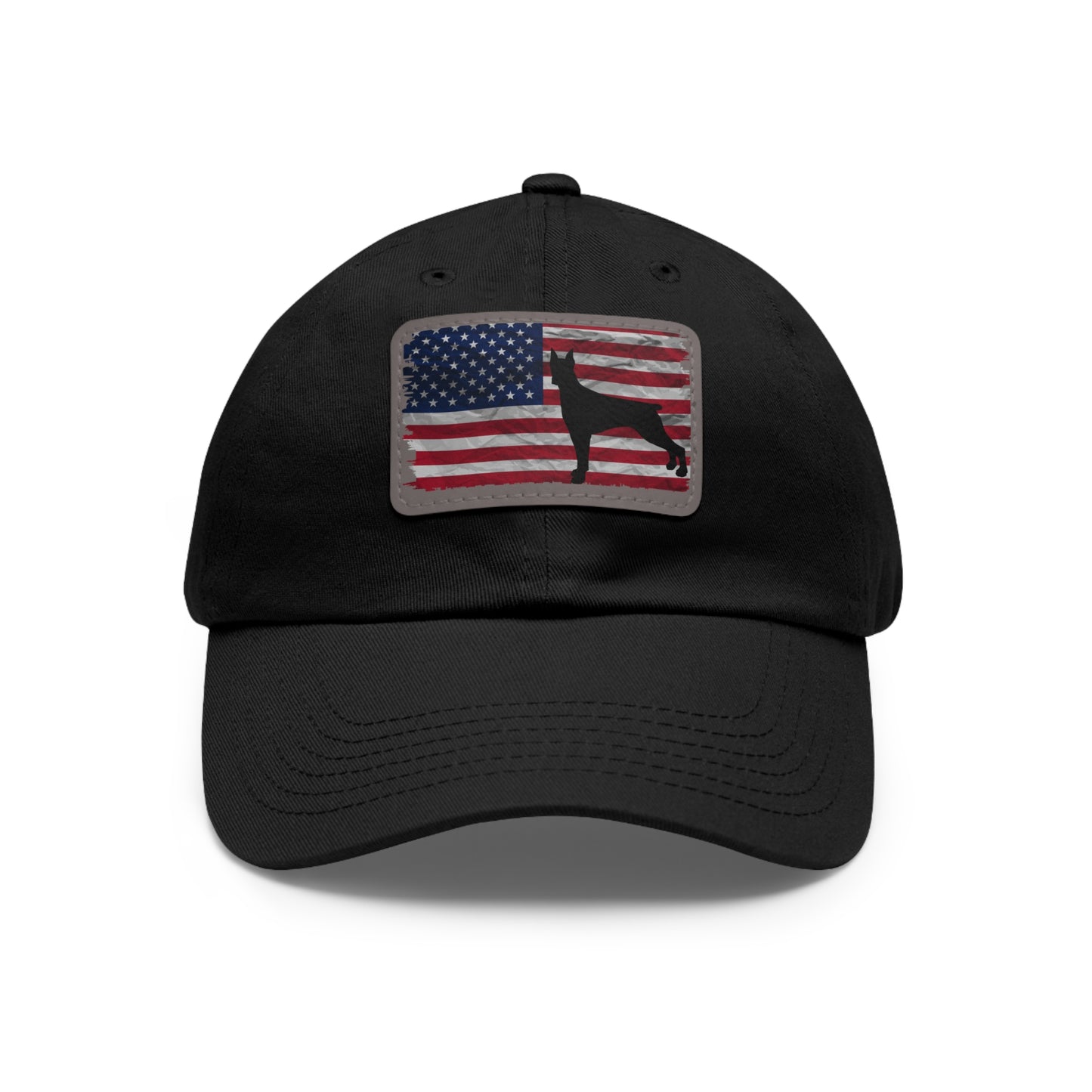 USA 2 Dad Hat with Leather Patch (Rectangle)