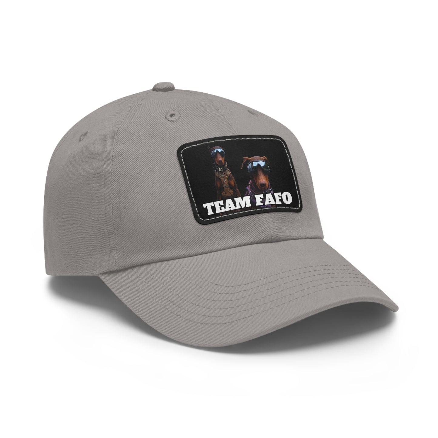 Custom Picture & Text Dad Hat with Leather Patch (Rectangle)