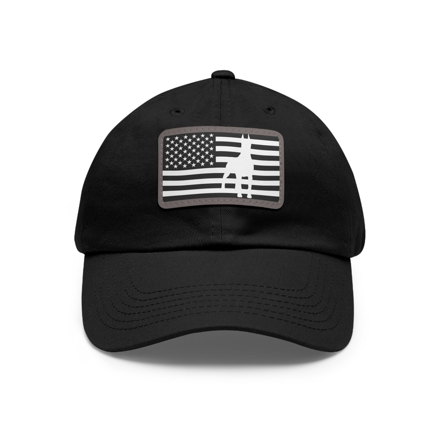 Doberman Protect 1 Dad Hat with Leather Patch (Rectangle)