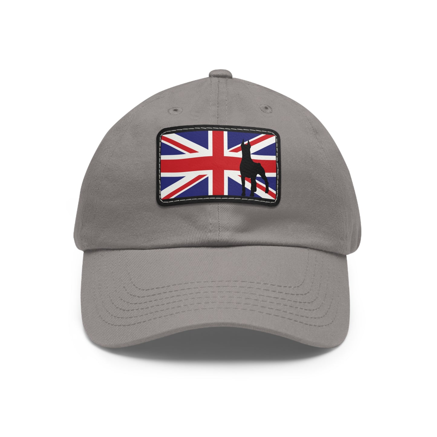 Doberman UK Protect 1 Dad Hat with Leather Patch (Rectangle)