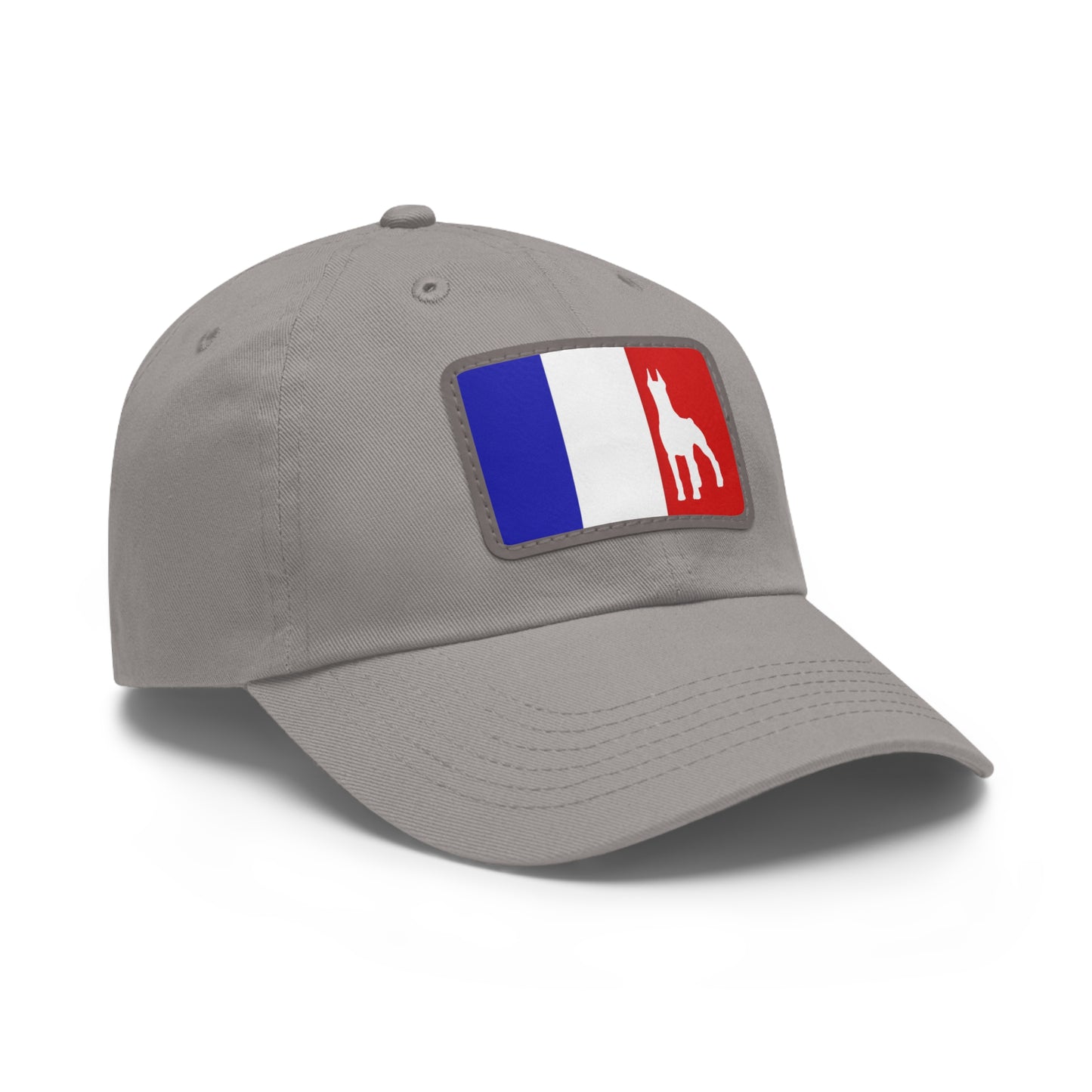 Doberman France Protect 1 Dad Hat with Leather Patch (Rectangle)