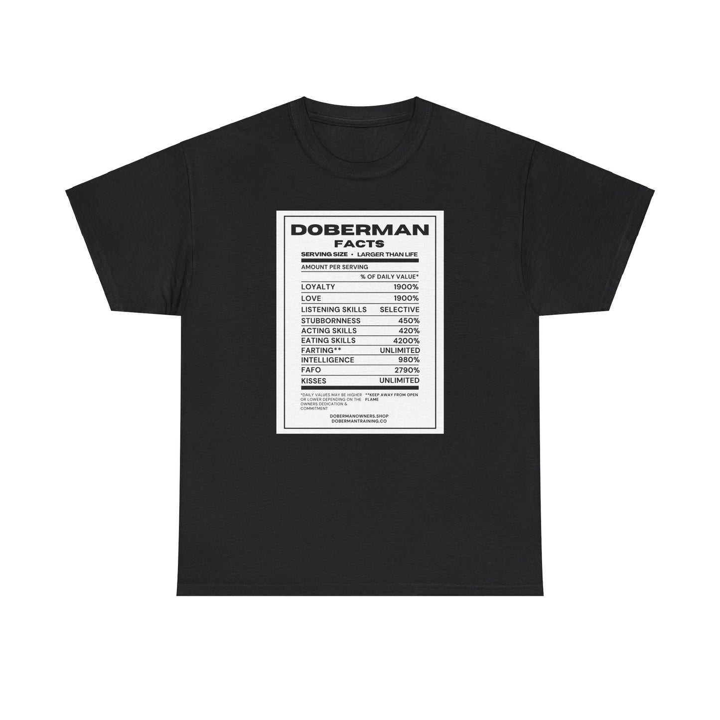 Doberman Facts 1 Unisex Heavy Cotton Tee