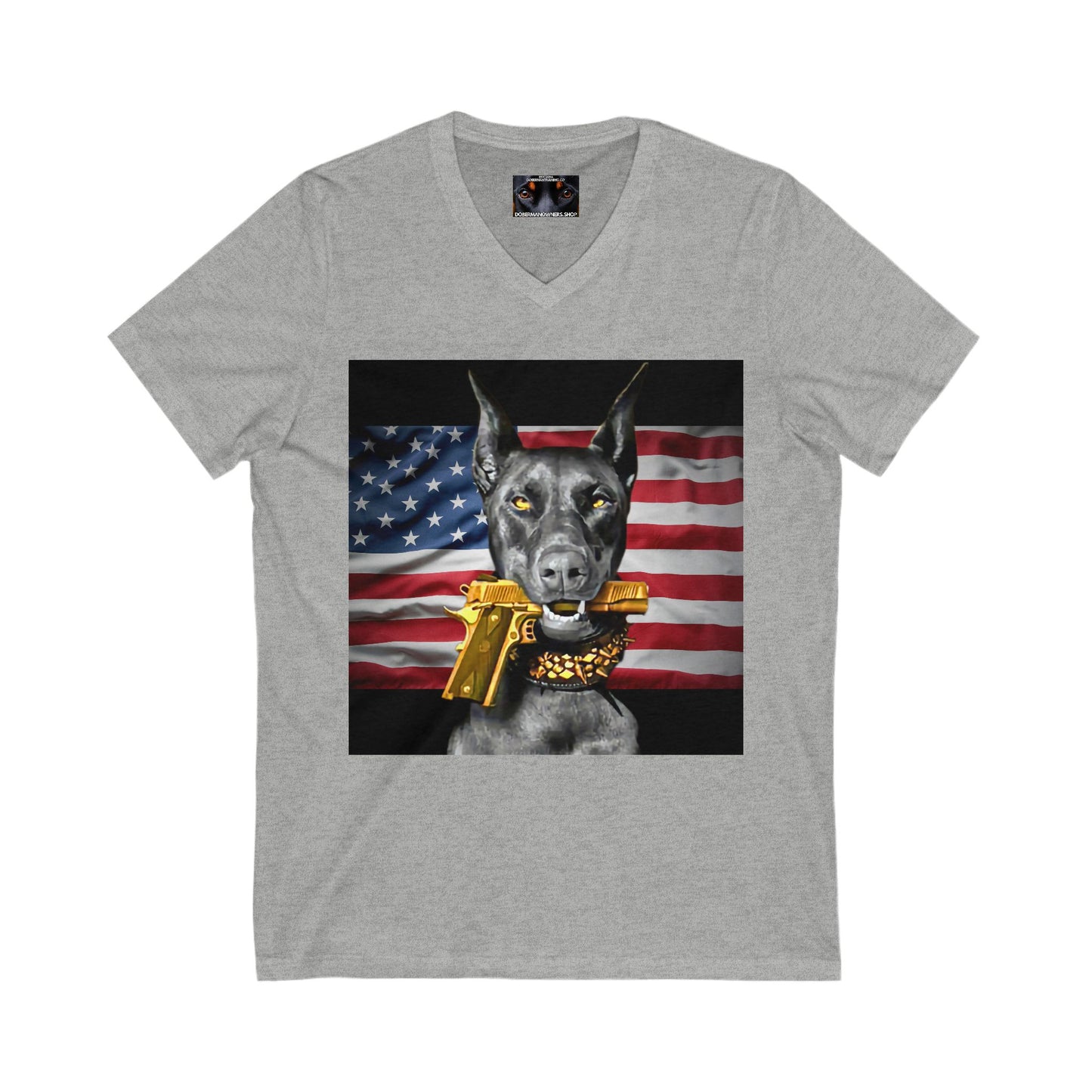 USA 2 Private Label Unisex Jersey Short Sleeve V-Neck Tee