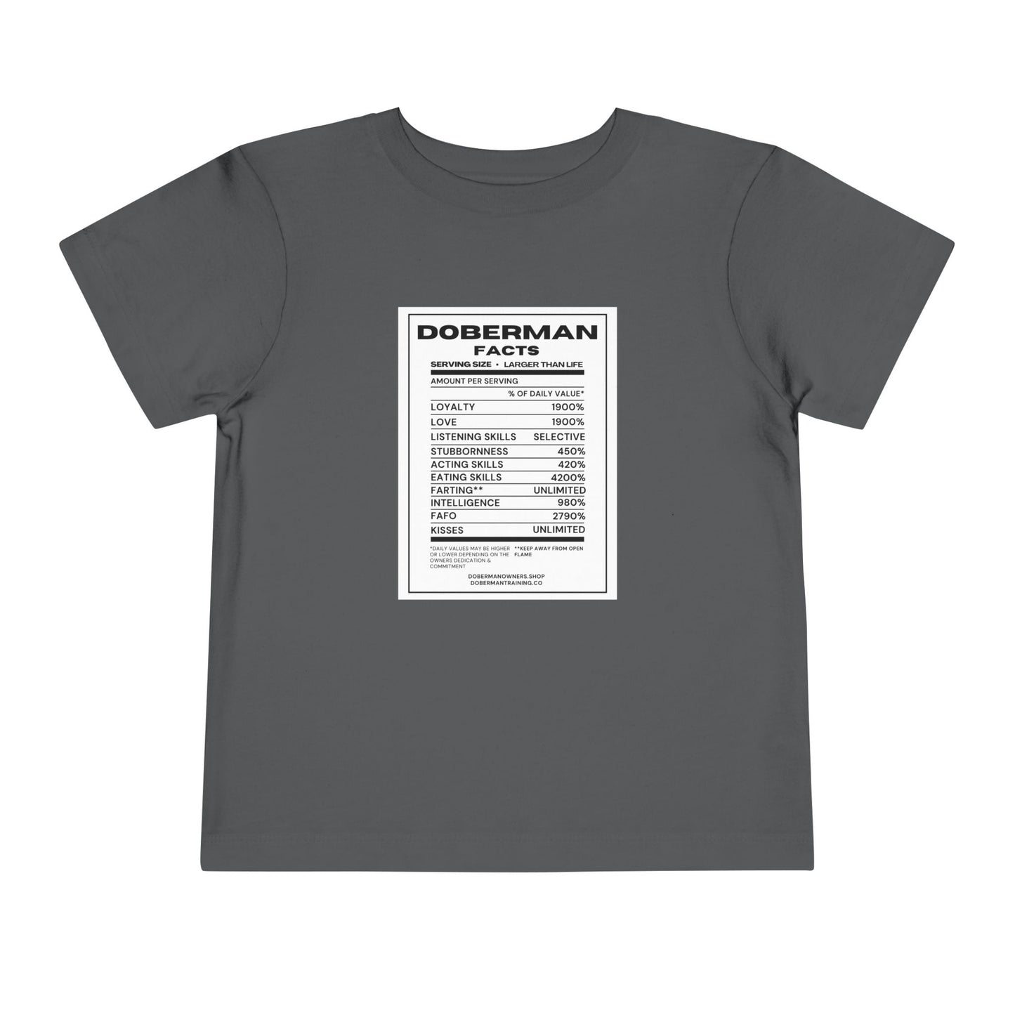 Doberman Facts 1 Toddler Short Sleeve Tee