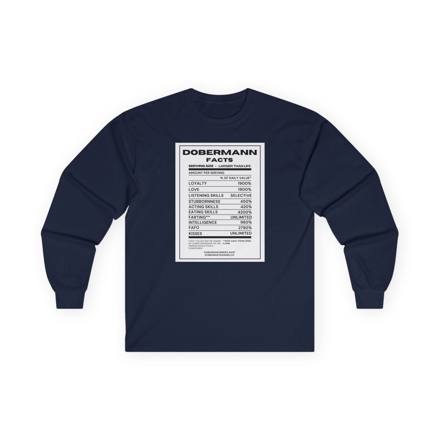 Dobermann Facts 1 Unisex Ultra Cotton Long Sleeve Tee