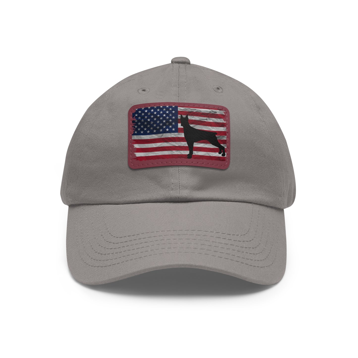 USA 2 Dad Hat with Leather Patch (Rectangle)