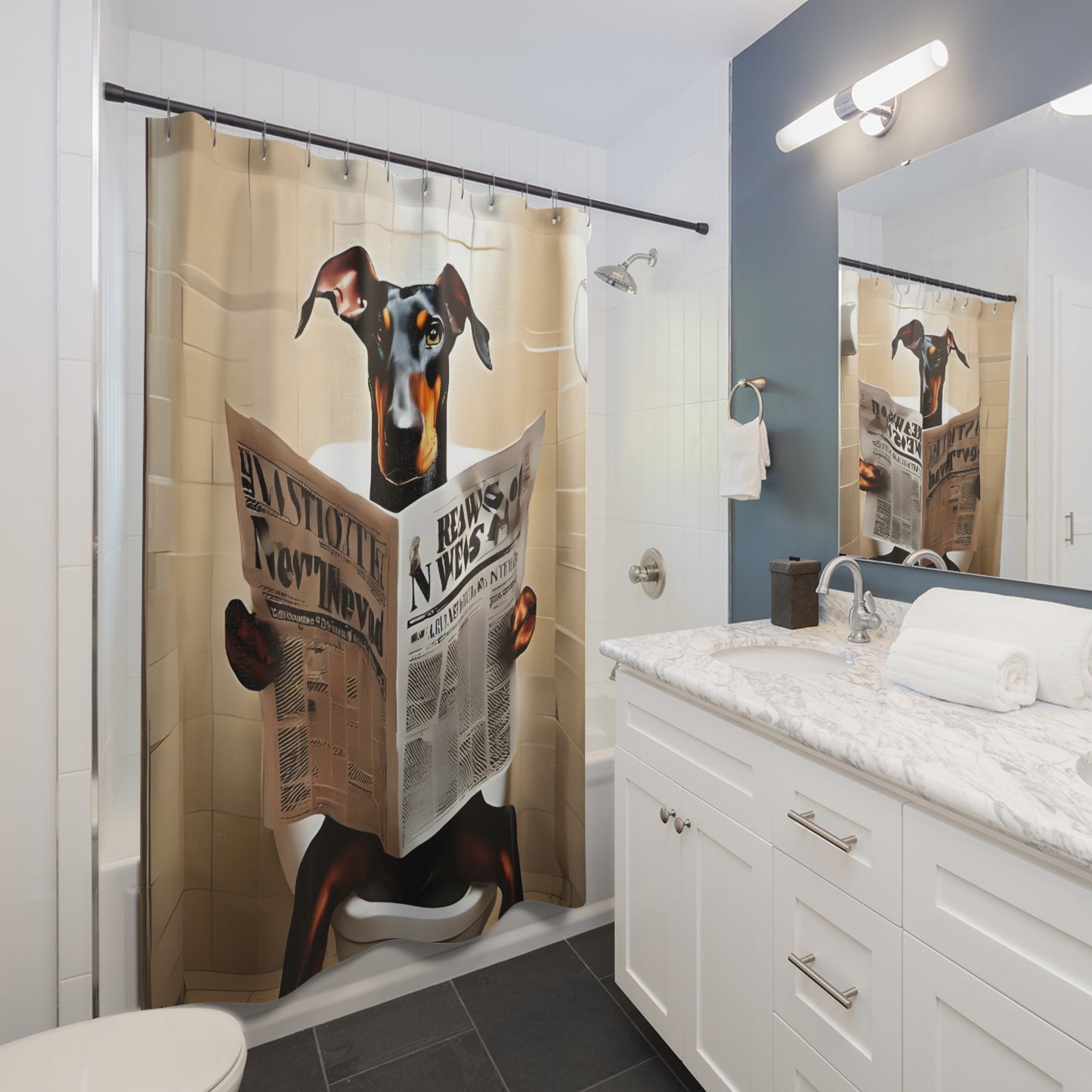 Doberman Shower Curtain ( custom orders available)