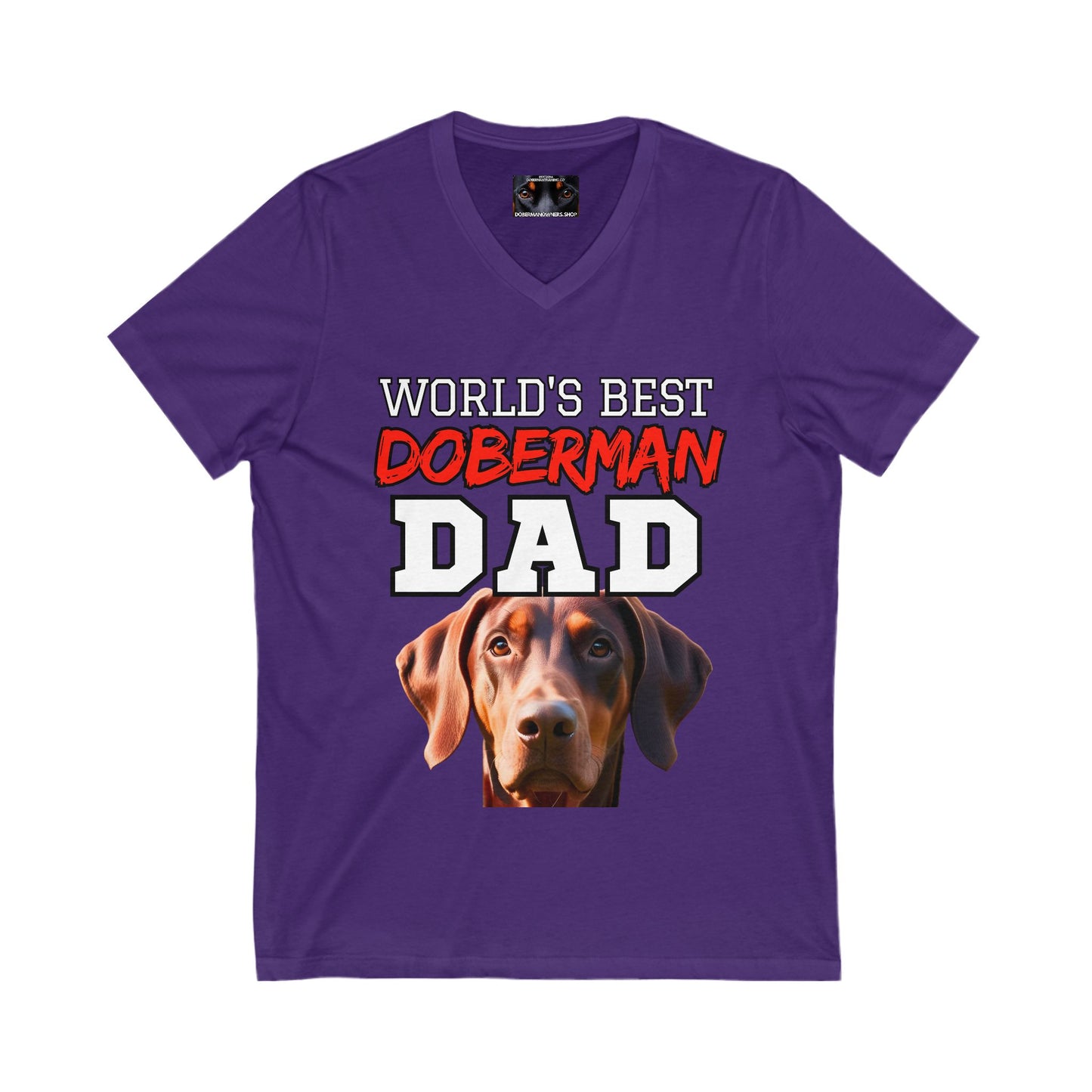 Doberman Dad S4 Private Label Unisex Jersey Short Sleeve V-Neck Tee