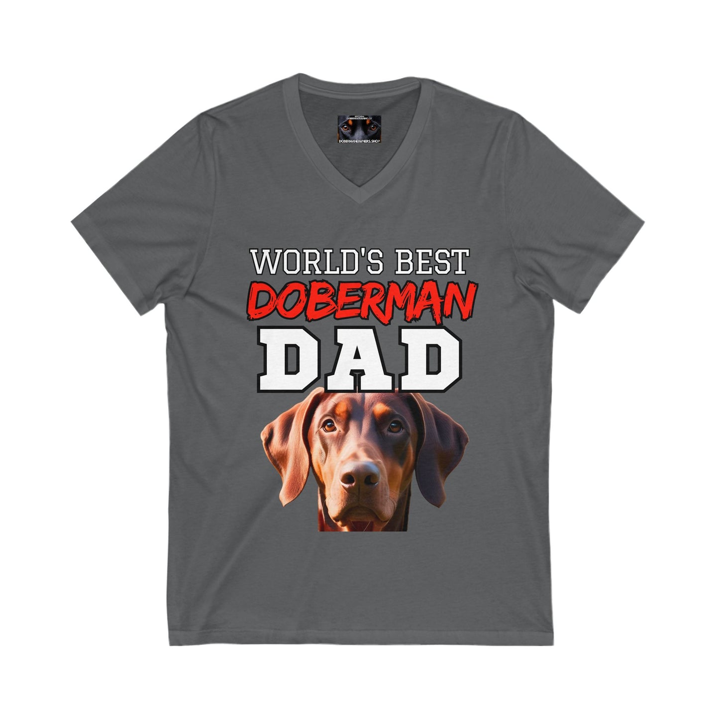 Doberman Dad S4 Private Label Unisex Jersey Short Sleeve V-Neck Tee