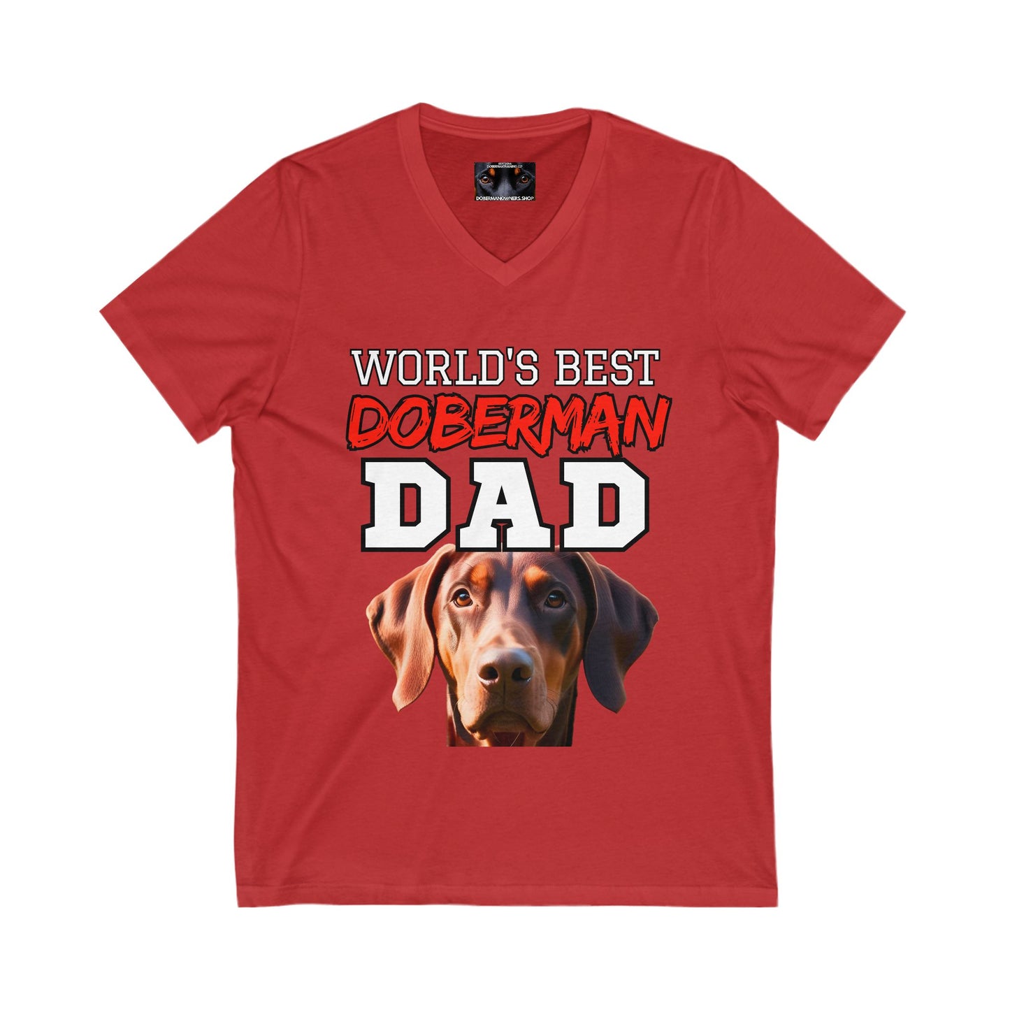 Doberman Dad S4 Private Label Unisex Jersey Short Sleeve V-Neck Tee