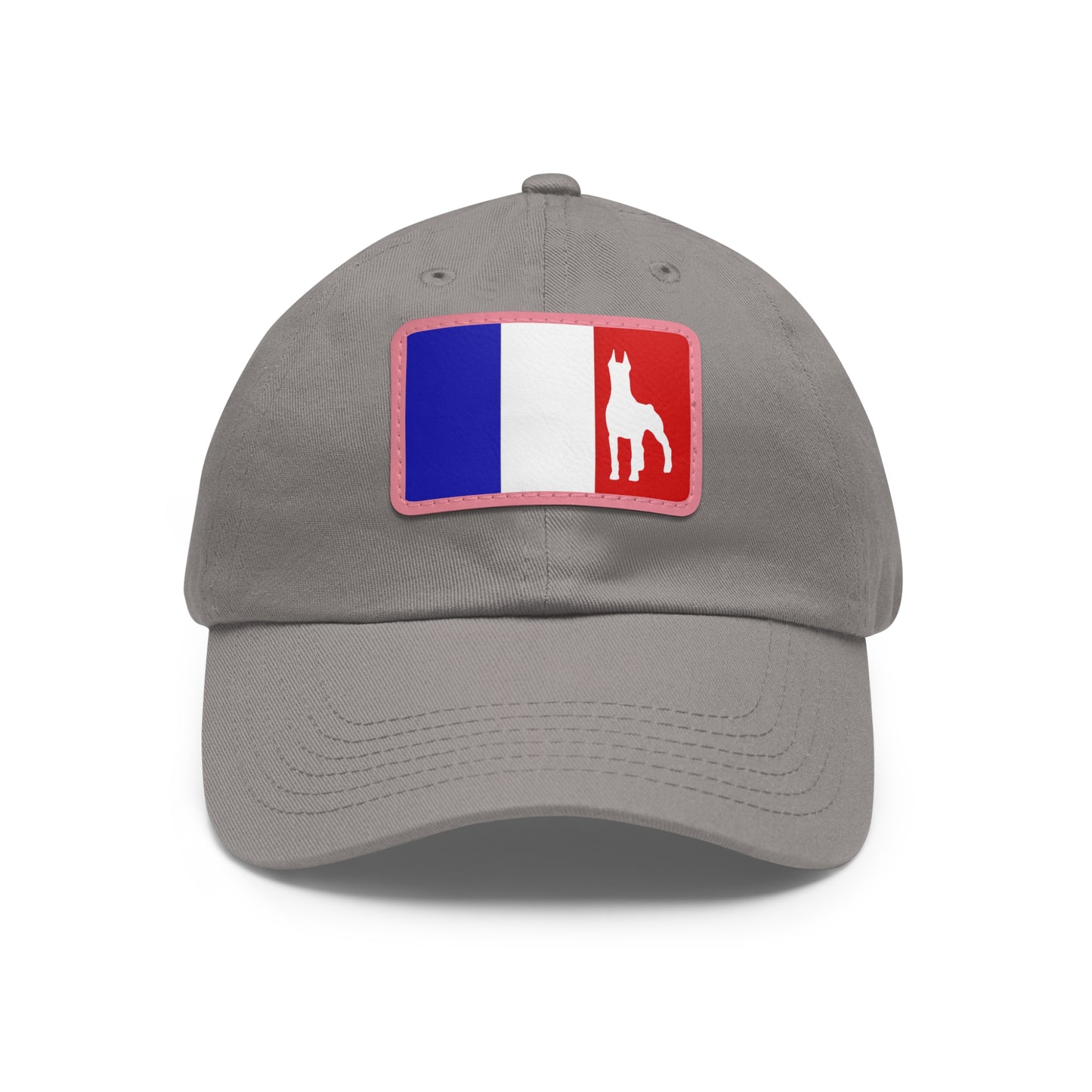 Doberman France Protect 1 Dad Hat with Leather Patch (Rectangle)