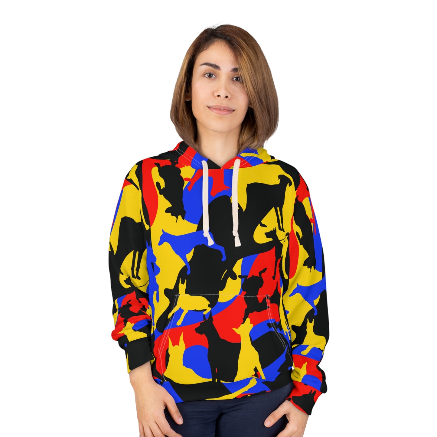 Doberman Camo 9 Unisex Pullover Hoodie (AOP)