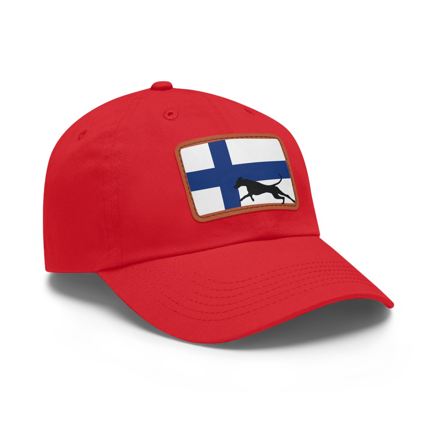 Doberman Protect Finland 2 Dad Hat with Leather Patch (Rectangle)
