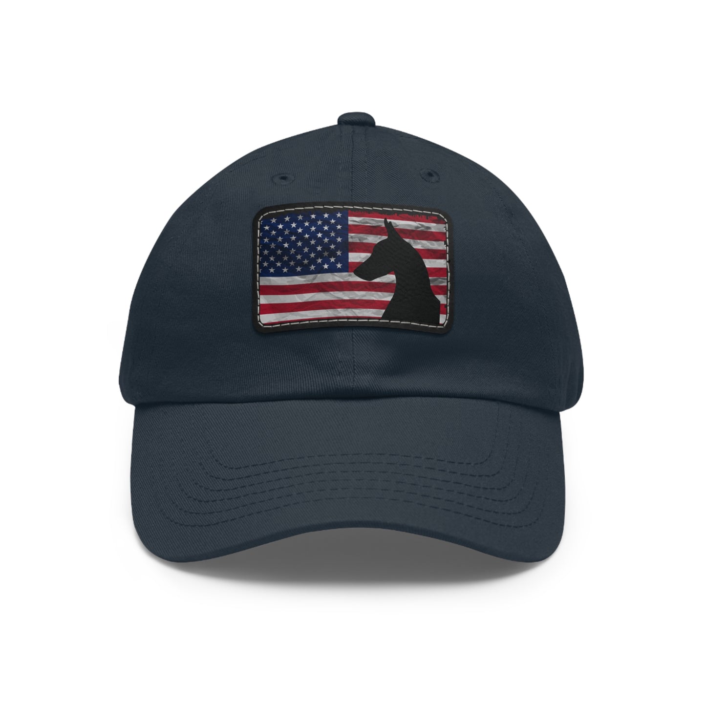 USA 1 Dad Hat with Leather Patch (Rectangle)
