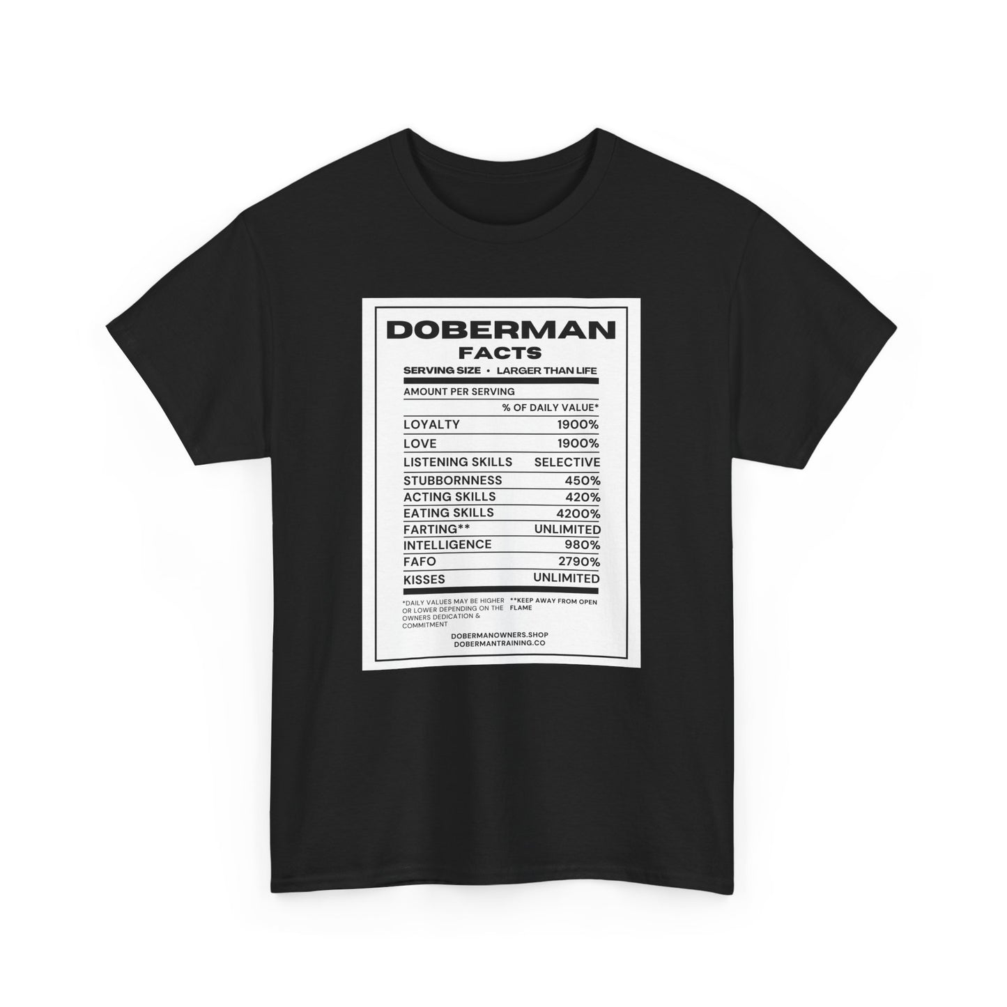 Doberman Facts 1 Unisex Heavy Cotton Tee