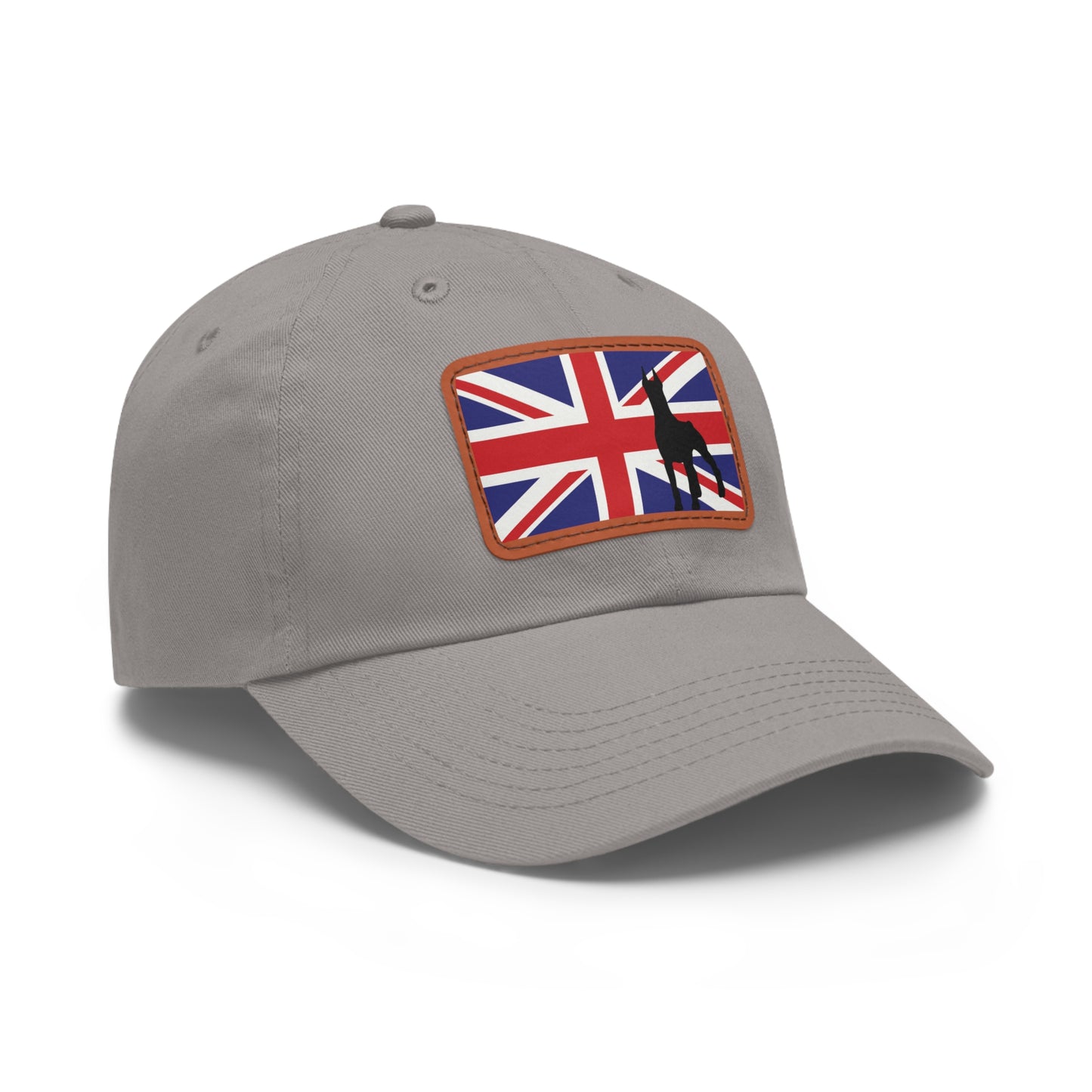 Doberman UK Protect 1 Dad Hat with Leather Patch (Rectangle)