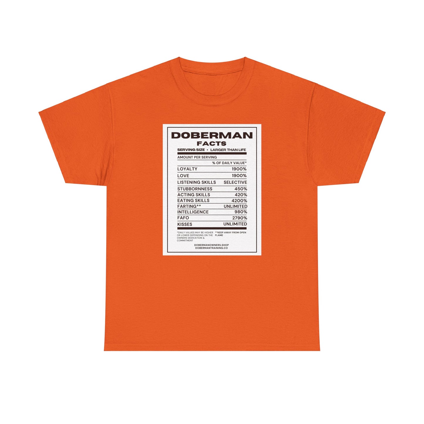 Doberman Facts 1 Unisex Heavy Cotton Tee
