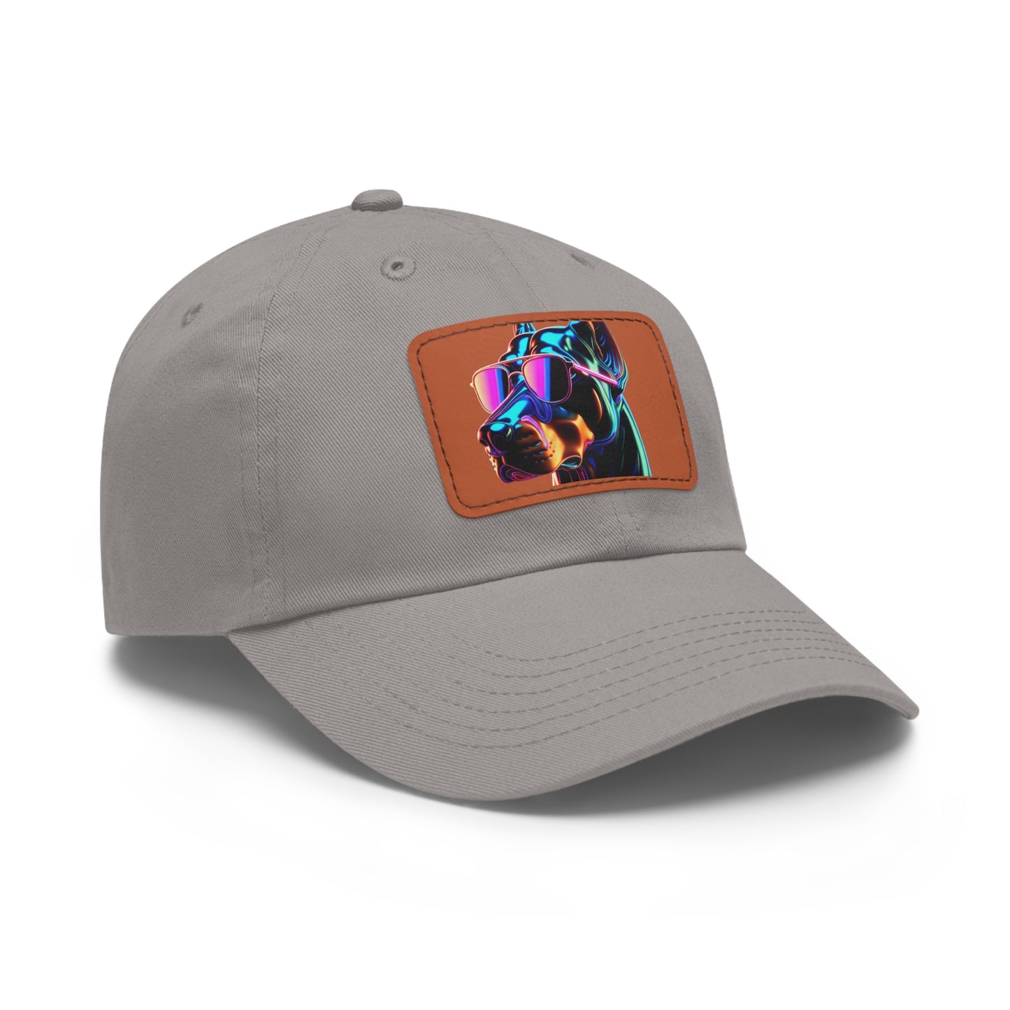 Doberman Stunna 1 Dad Hat with Leather Patch (Rectangle)