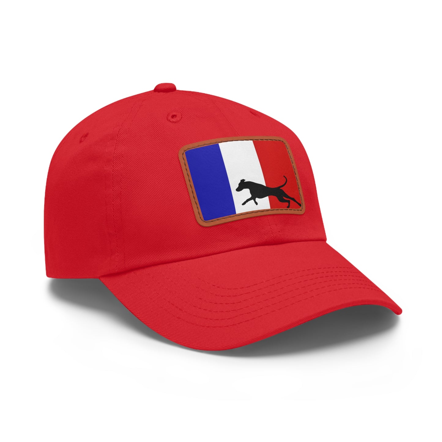 Doberman France Protect 2 Dad Hat with Leather Patch (Rectangle)