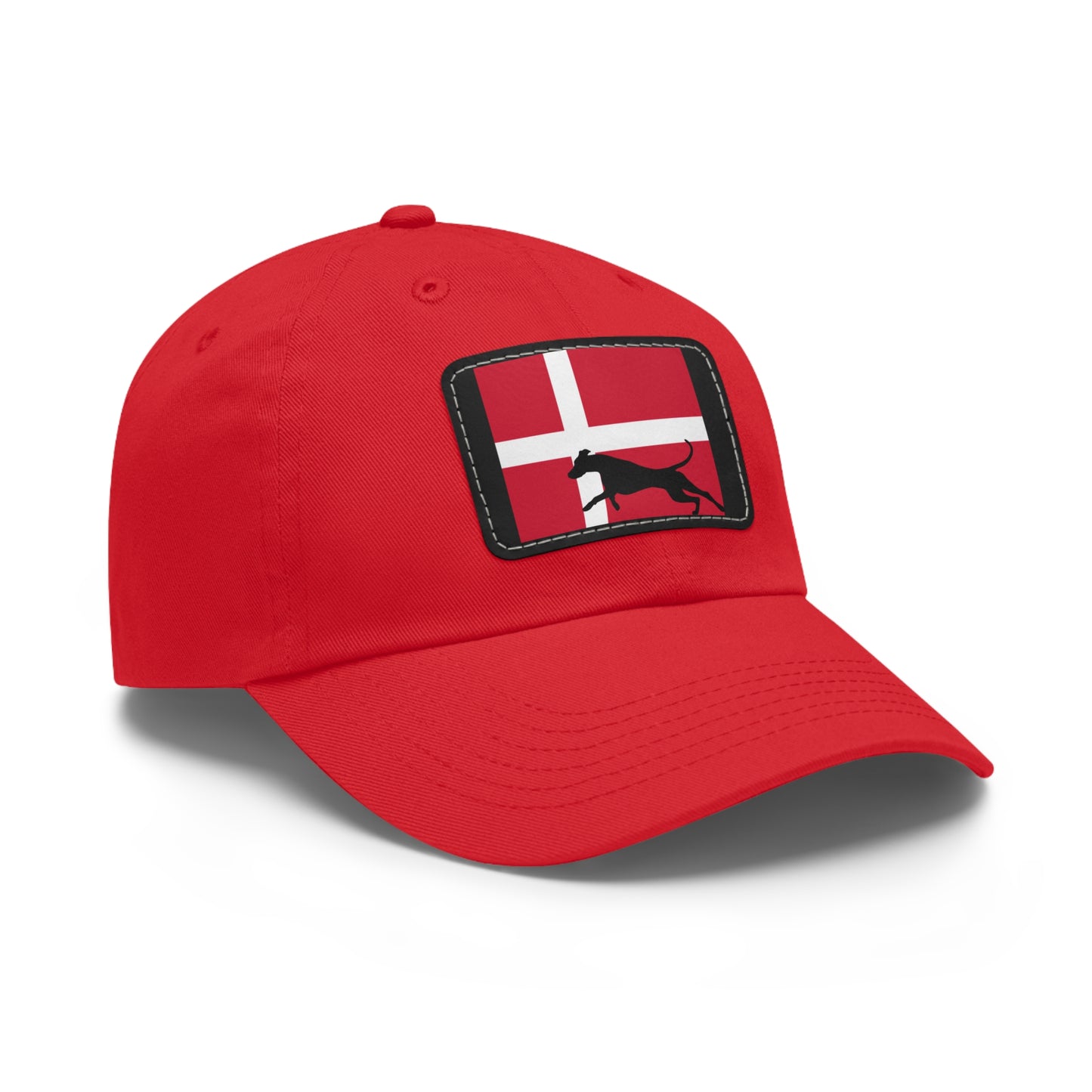 Doberman Denmark Protect 1 Dad Hat with Leather Patch (Rectangle)