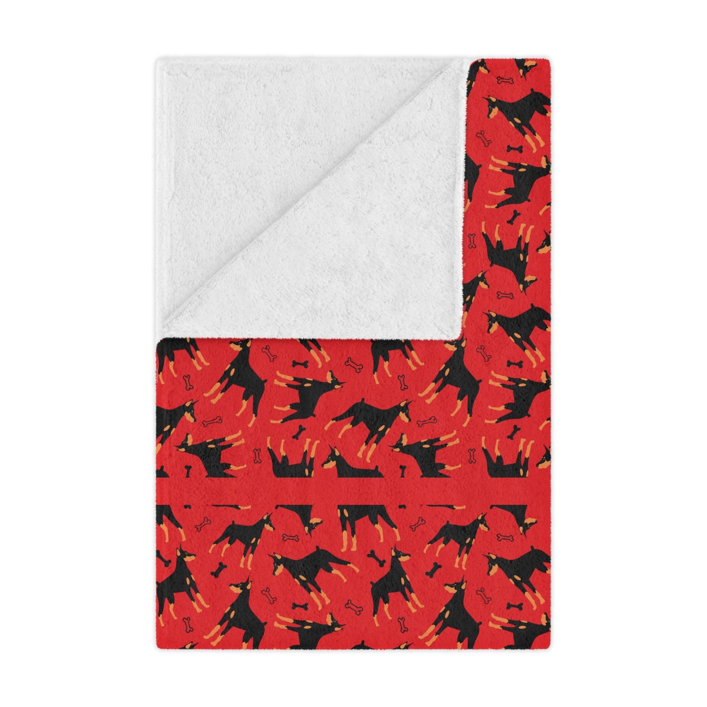 AOP Dobie 1 Minky Blanket, Soft Throw Blanket, Warm Plush Blanket