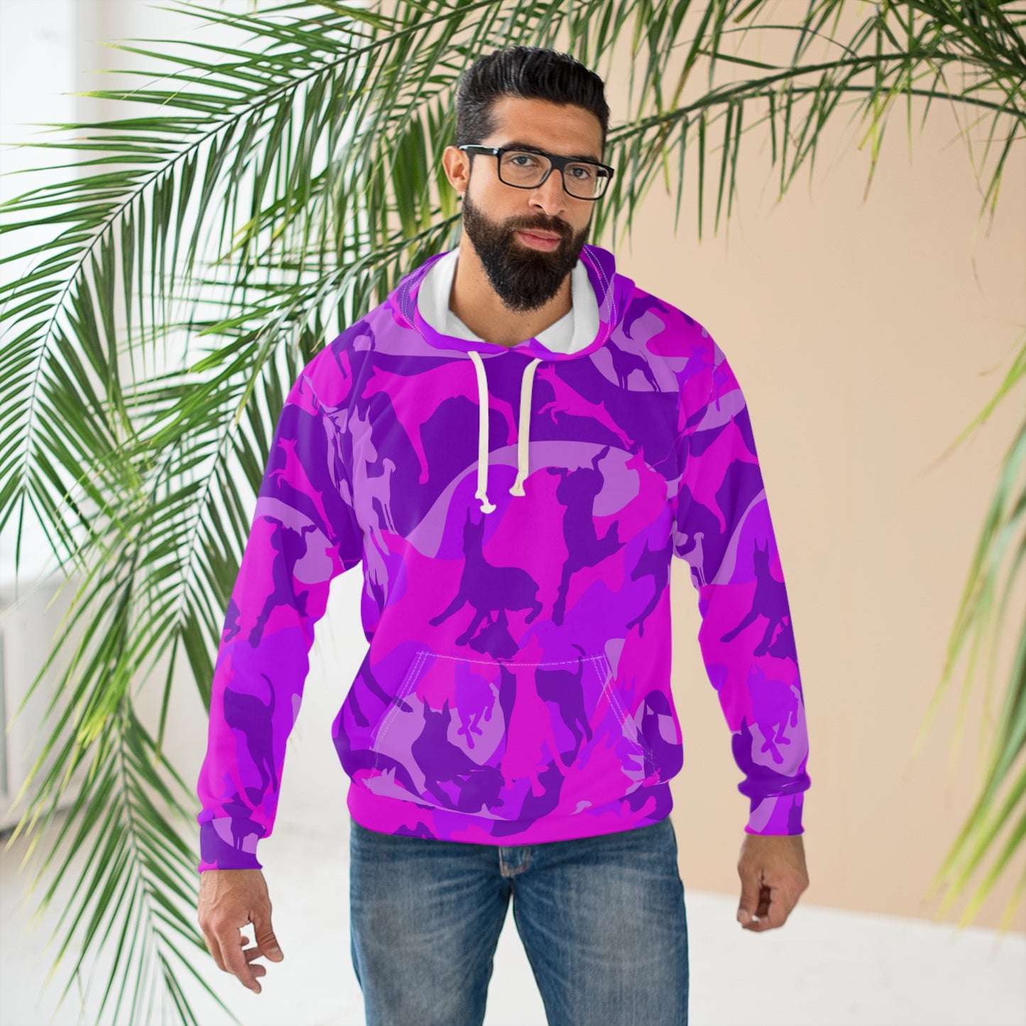 Doberman Camo 5 Unisex Pullover Hoodie (AOP)
