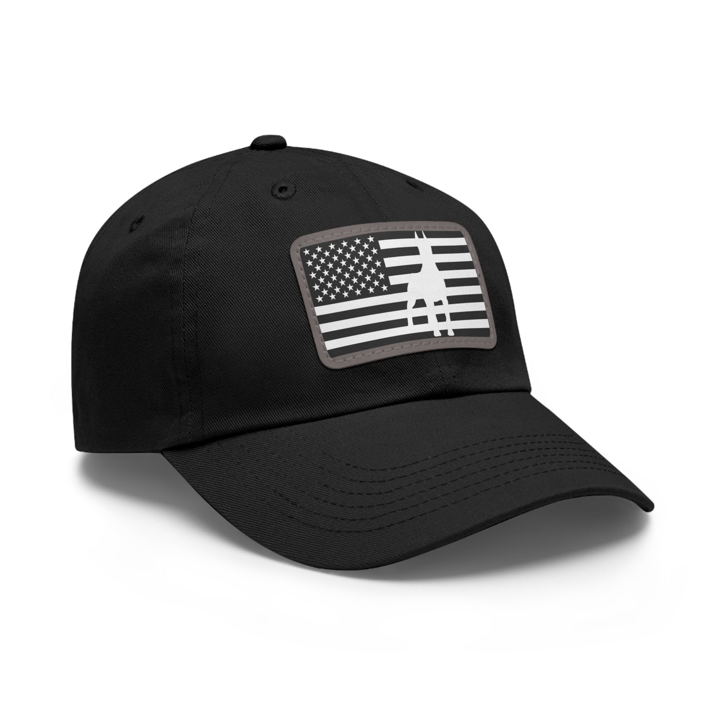Doberman Protect 1 Dad Hat with Leather Patch (Rectangle)