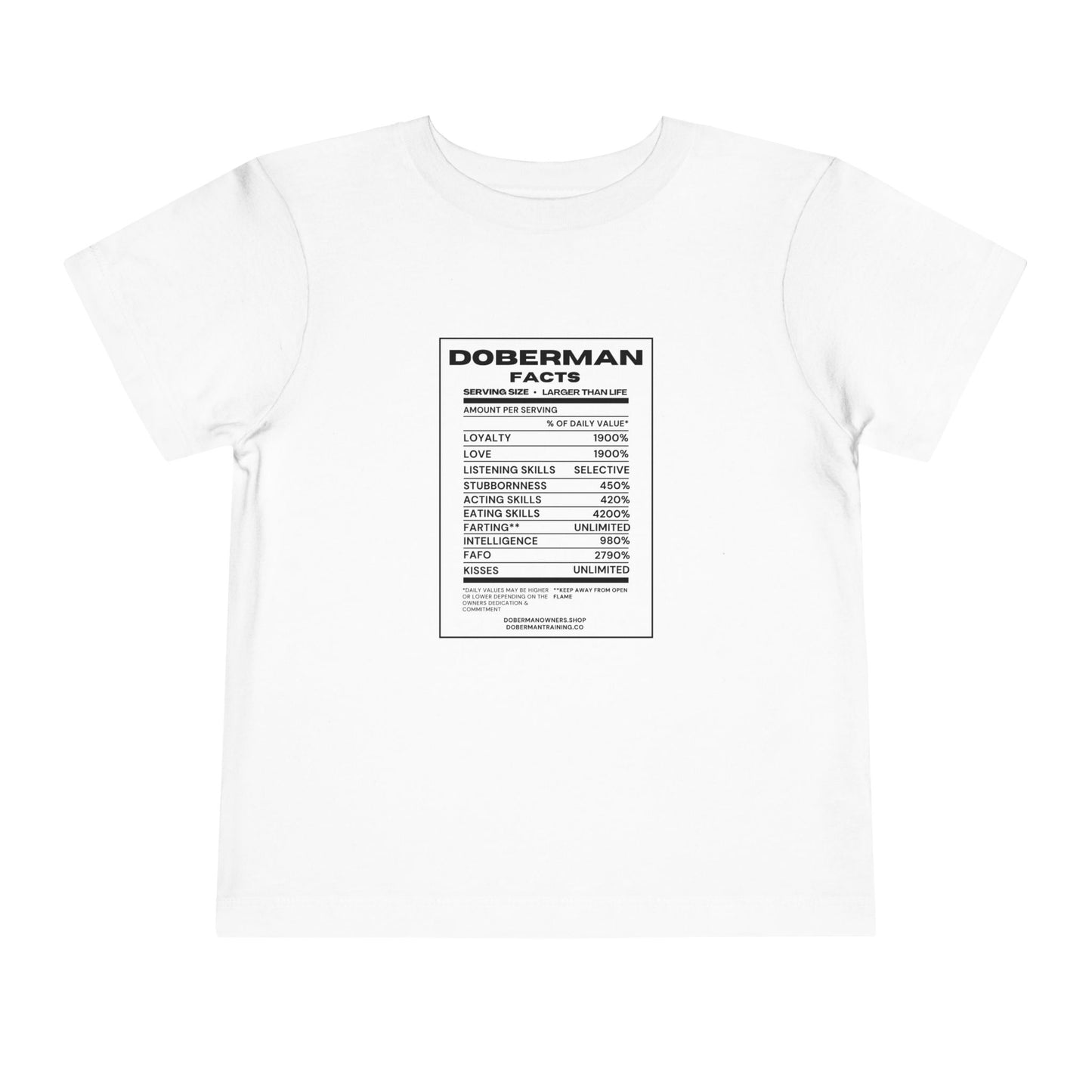 Doberman Facts 1 Toddler Short Sleeve Tee