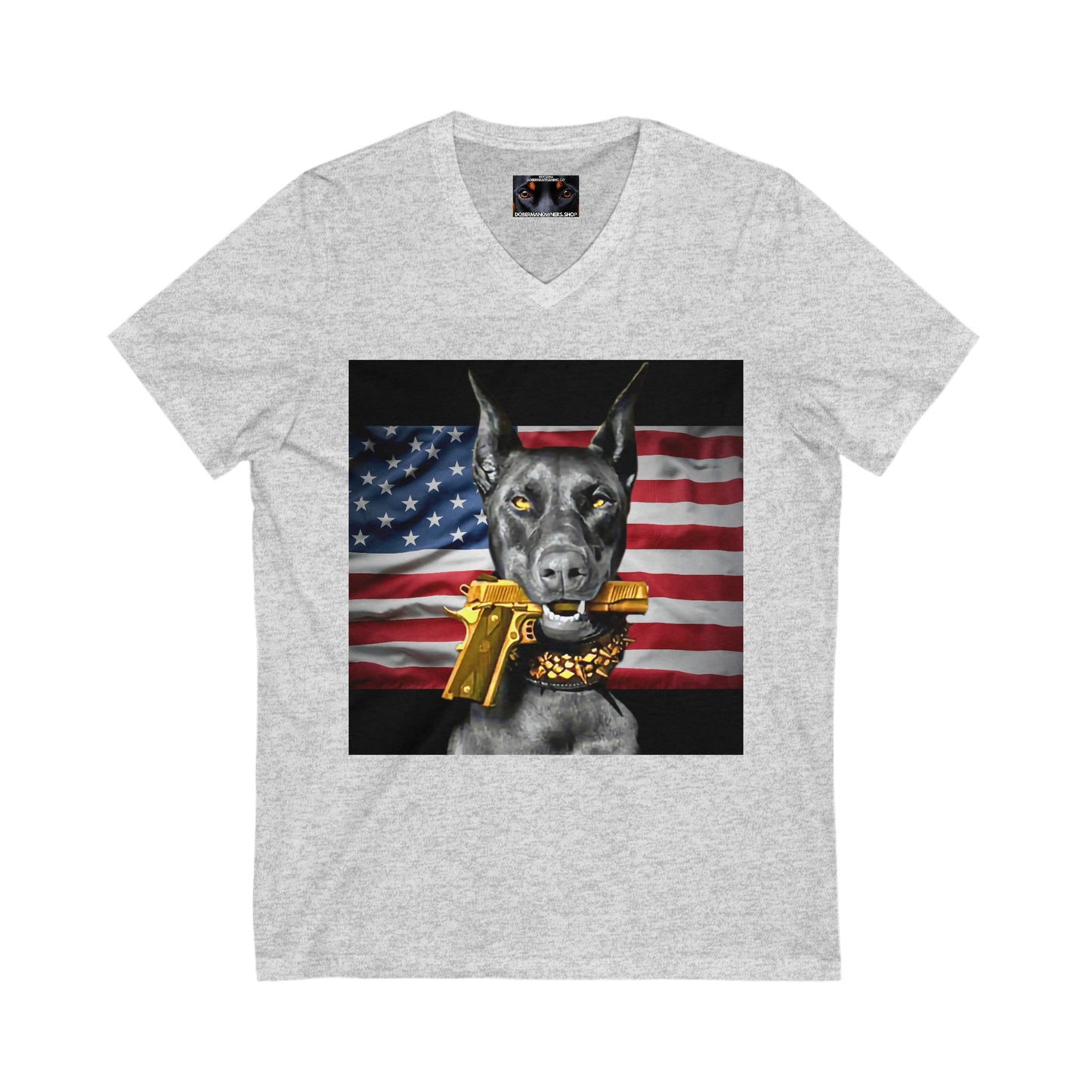 USA 2 Private Label Unisex Jersey Short Sleeve V-Neck Tee