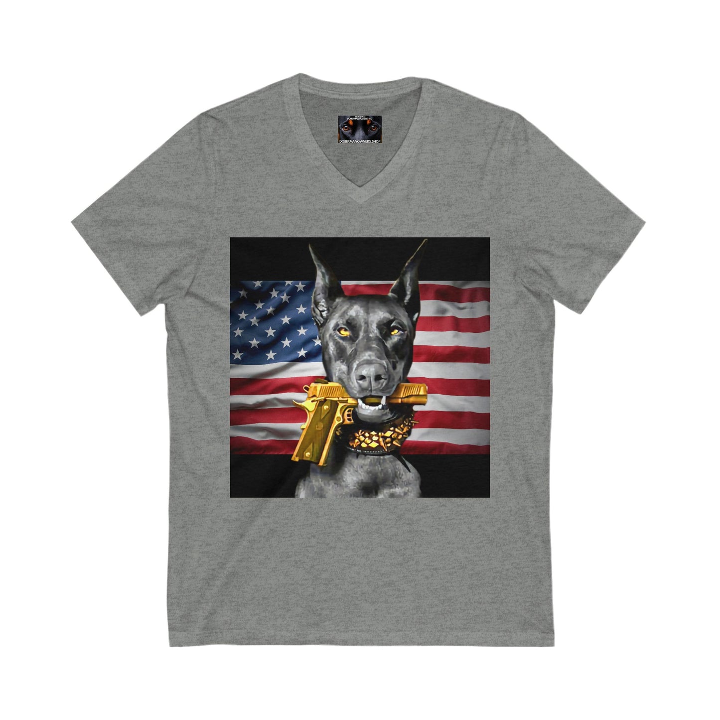 USA 2 Private Label Unisex Jersey Short Sleeve V-Neck Tee