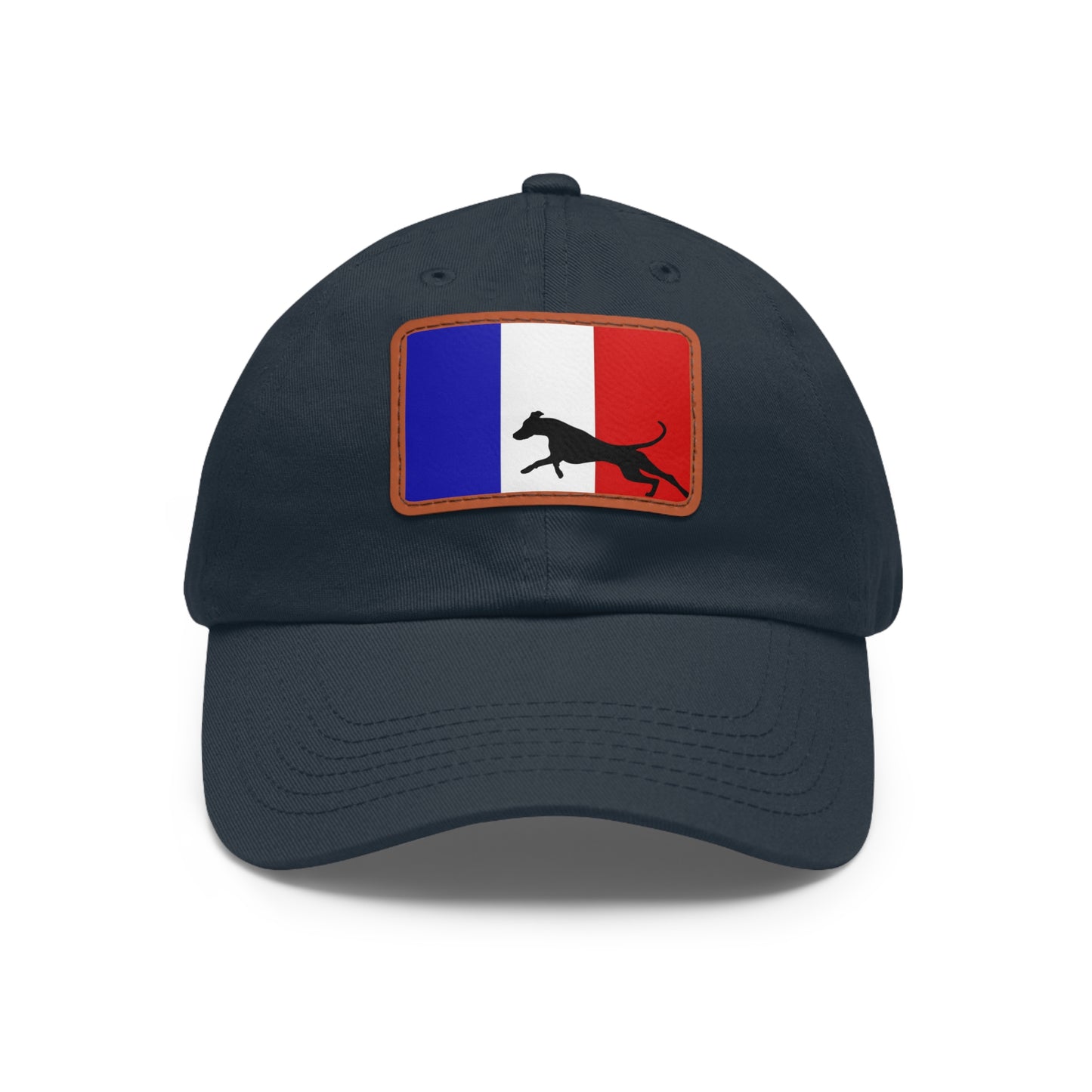 Doberman France Protect 2 Dad Hat with Leather Patch (Rectangle)
