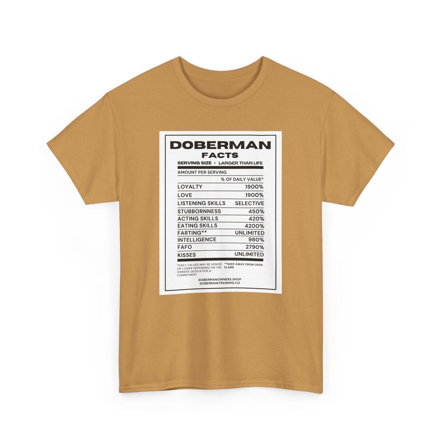 Doberman Facts 1 Unisex Heavy Cotton Tee