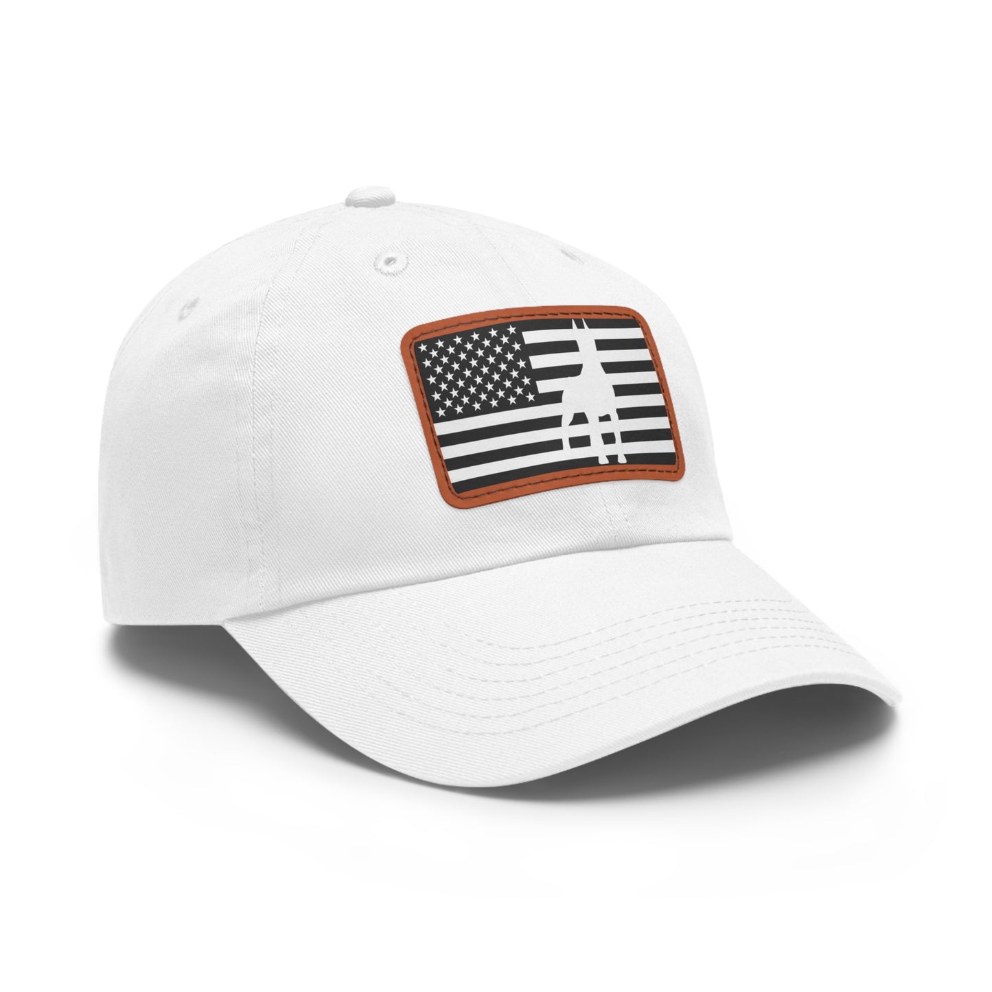 Doberman Protect 1 Dad Hat with Leather Patch (Rectangle)