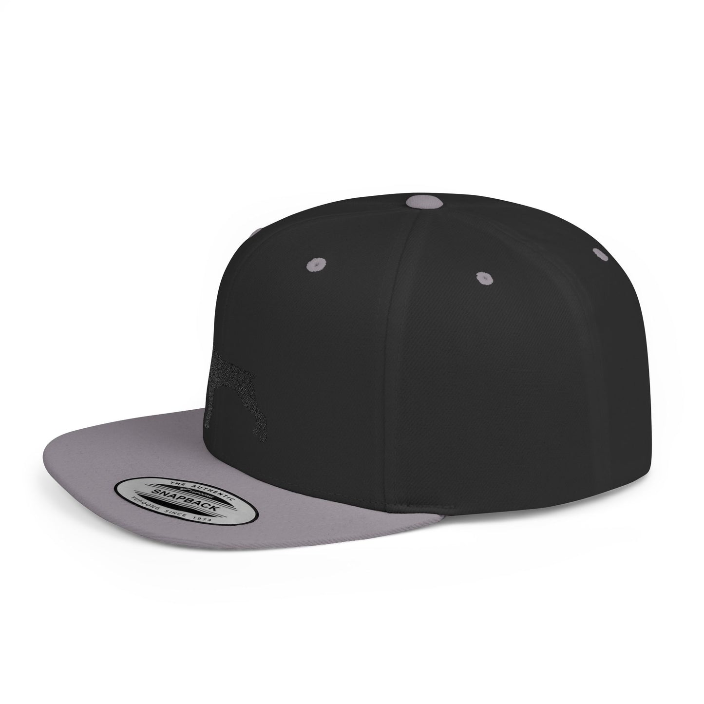 Custom Dog Silhouette Flat Bill Snapback Cap - Stylish Pet Lover Hat