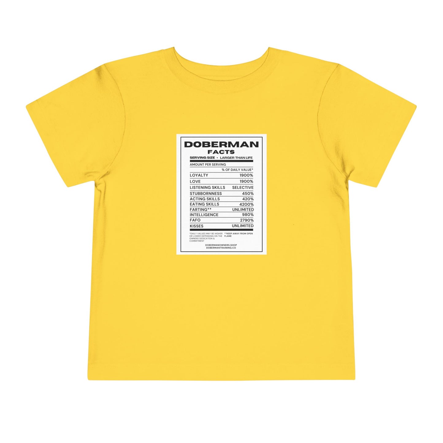 Doberman Facts 1 Toddler Short Sleeve Tee