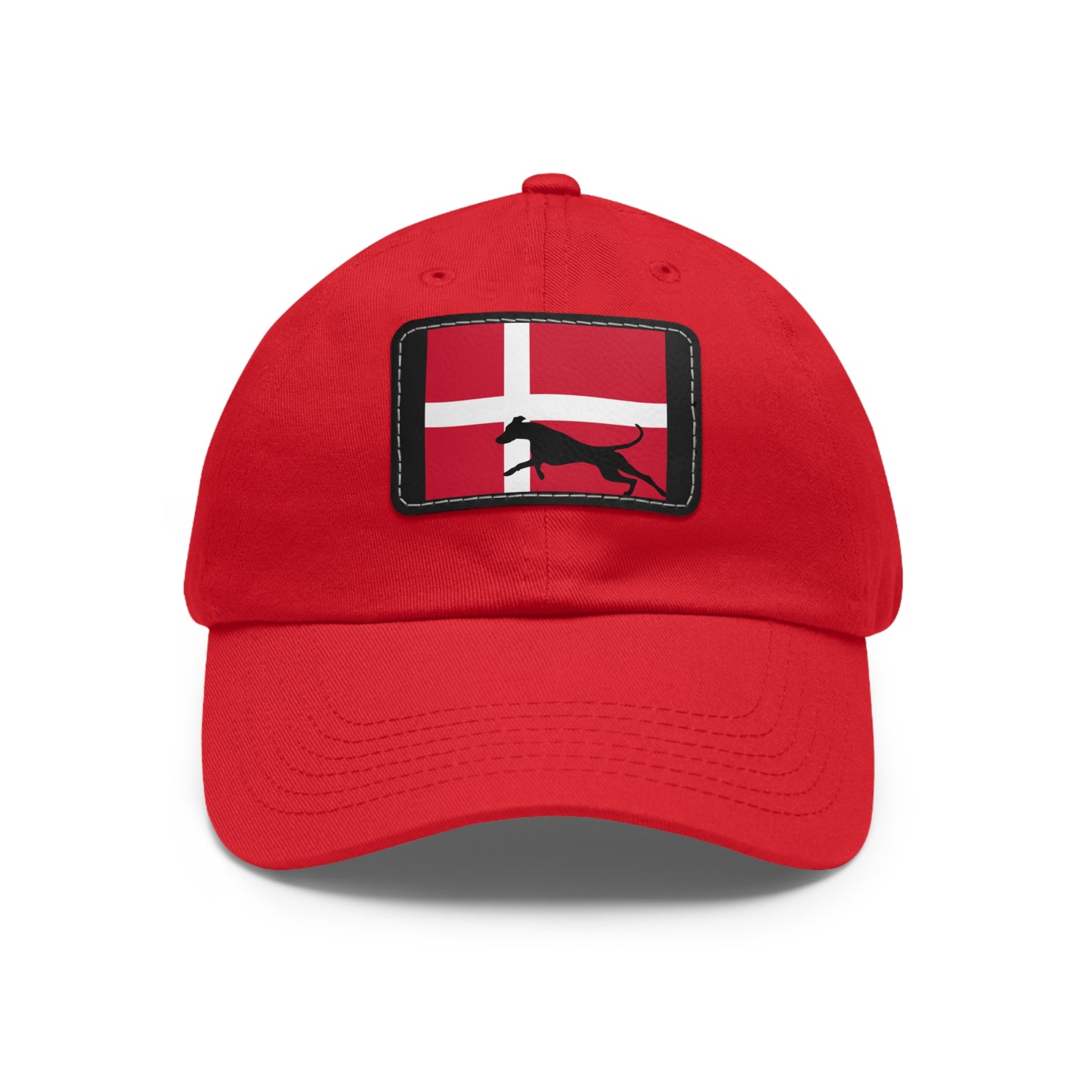 Doberman Denmark Protect 1 Dad Hat with Leather Patch (Rectangle)