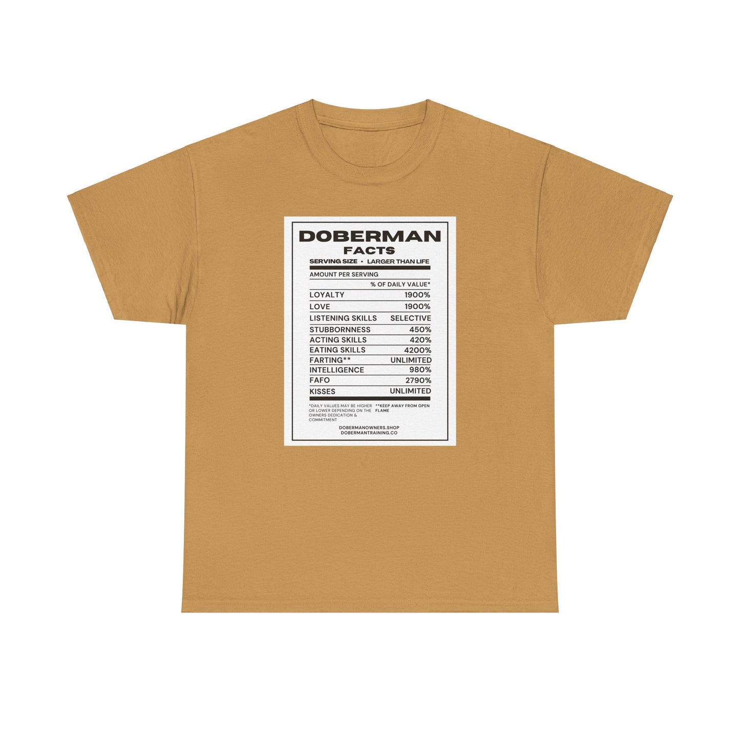 Doberman Facts 1 Unisex Heavy Cotton Tee