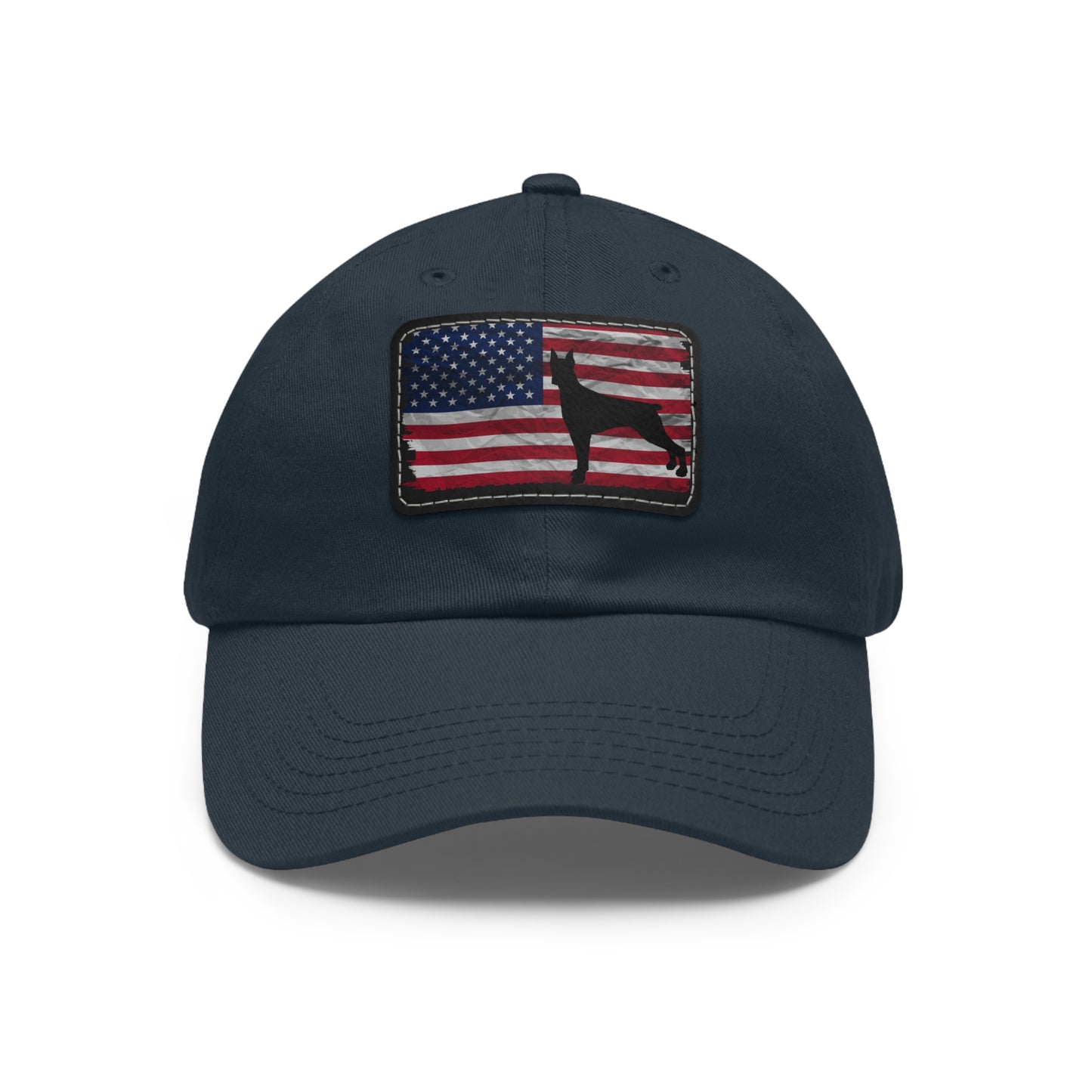 USA 2 Dad Hat with Leather Patch (Rectangle)