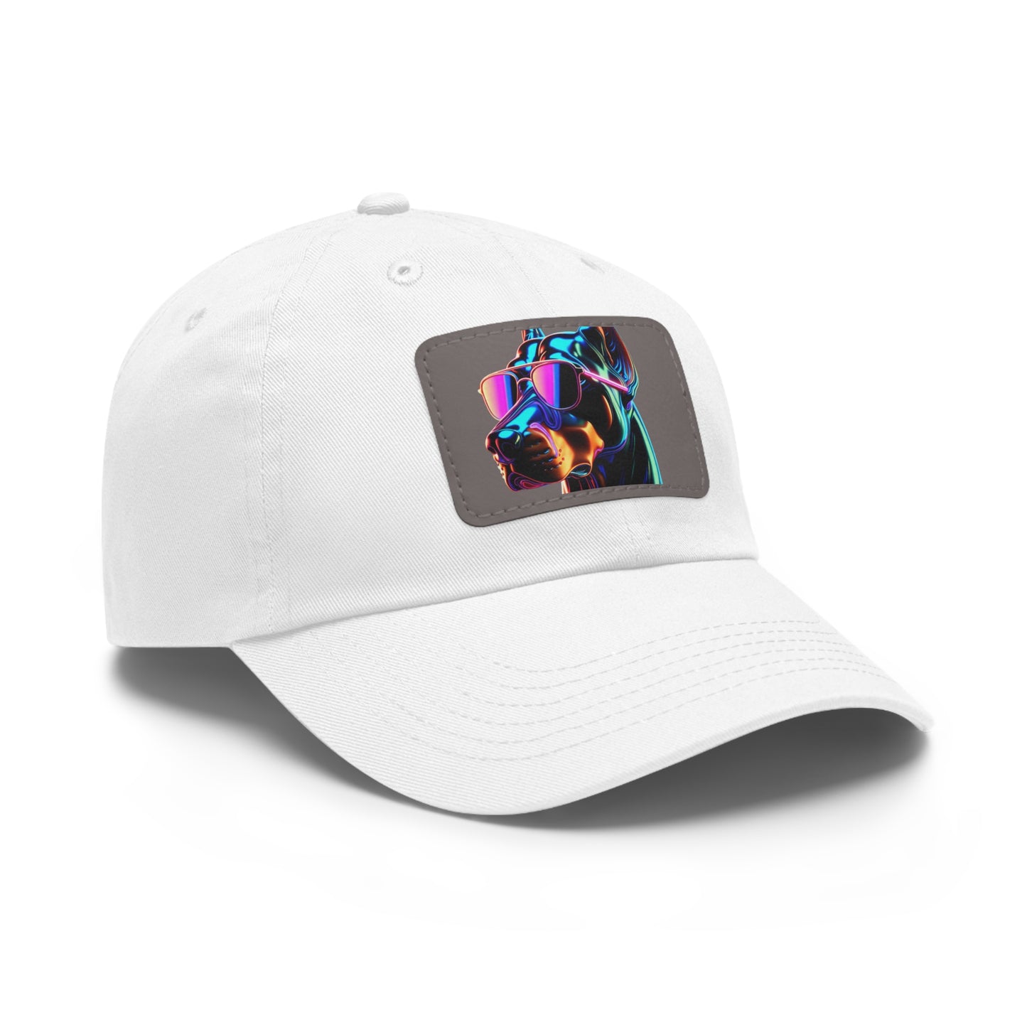 Doberman Stunna 1 Dad Hat with Leather Patch (Rectangle)