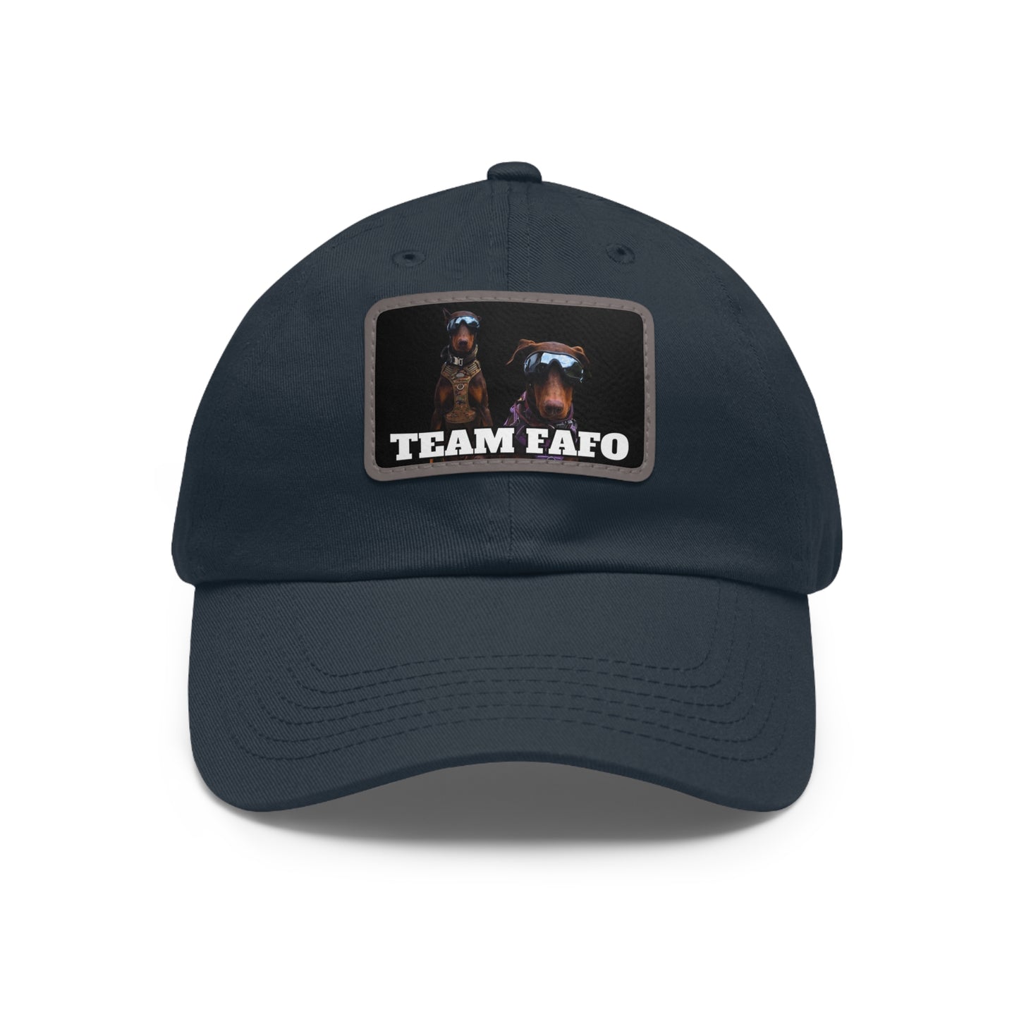 Custom Picture & Text Dad Hat with Leather Patch (Rectangle)