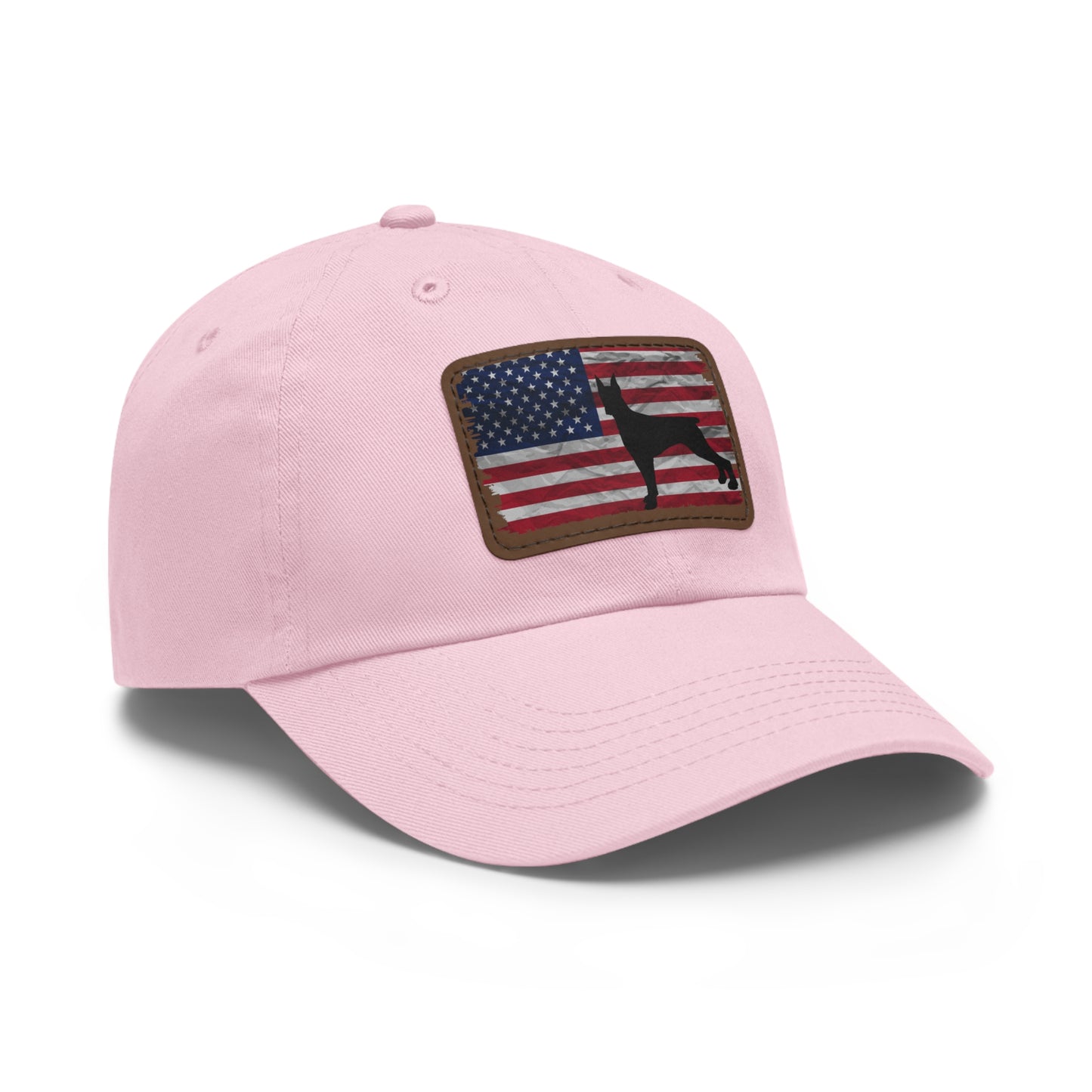 USA 2 Dad Hat with Leather Patch (Rectangle)