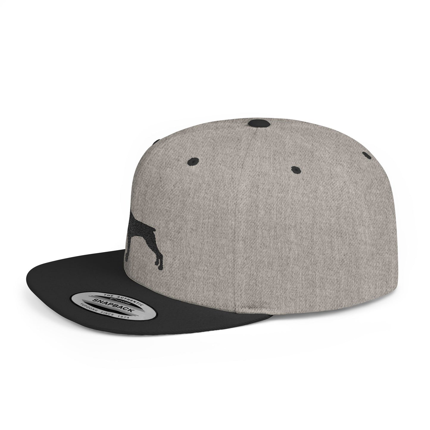 Custom Dog Silhouette Flat Bill Snapback Cap - Stylish Pet Lover Hat