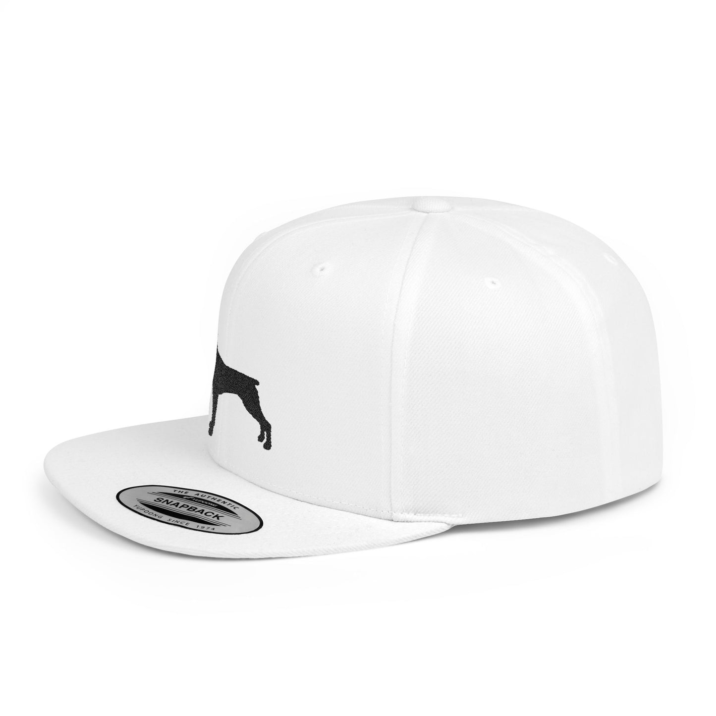 Custom Dog Silhouette Flat Bill Snapback Cap - Stylish Pet Lover Hat