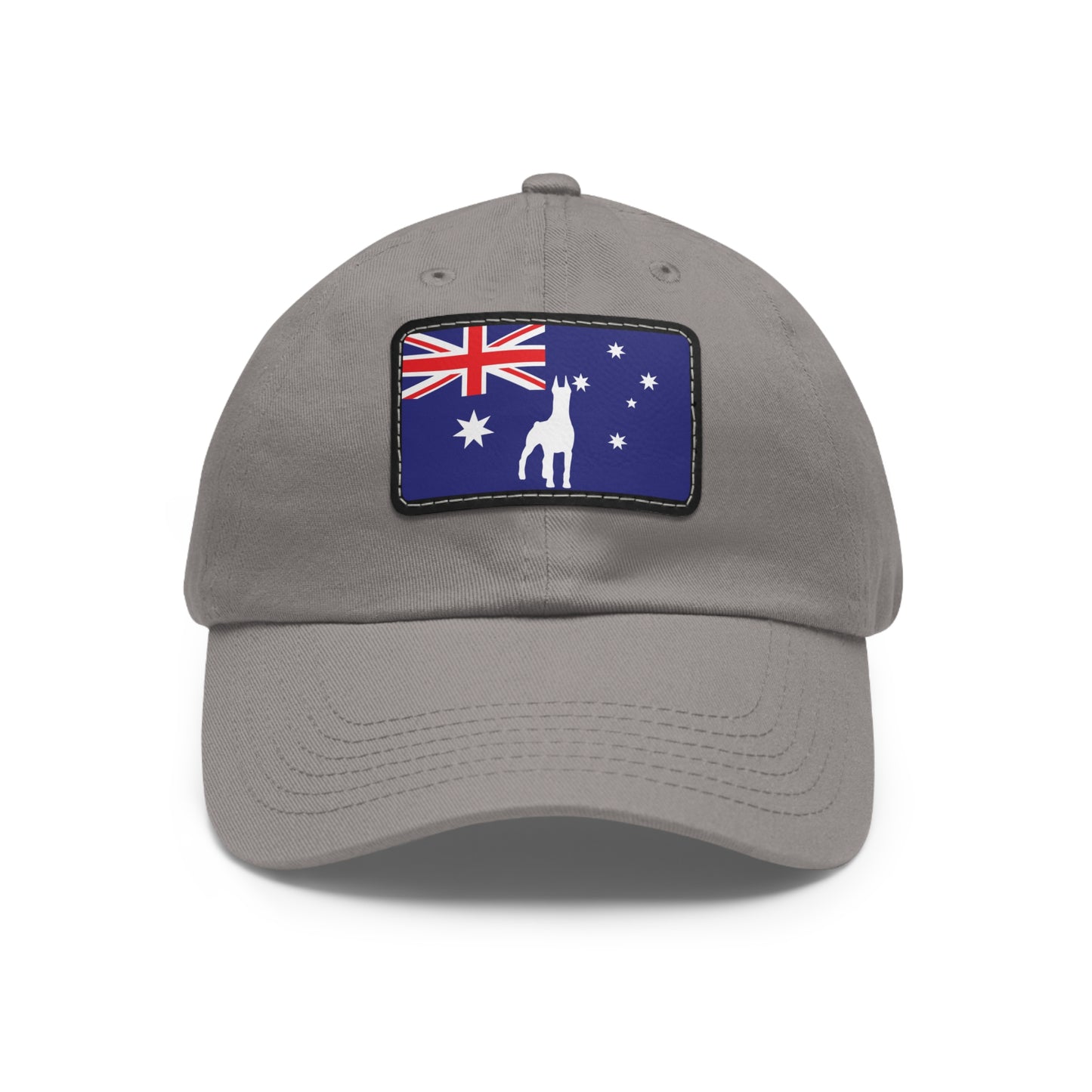 Doberman Australia Protect 1 Dad Hat with Leather Patch (Rectangle)