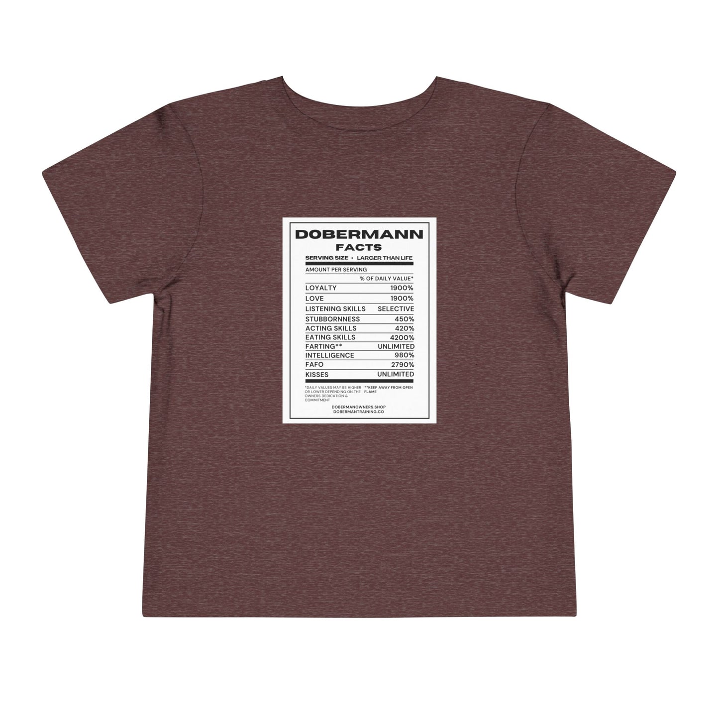 Dobermann Facts 1 Toddler Short Sleeve Tee