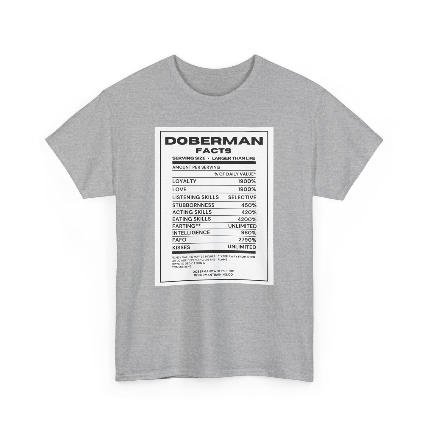 Doberman Facts 1 Unisex Heavy Cotton Tee