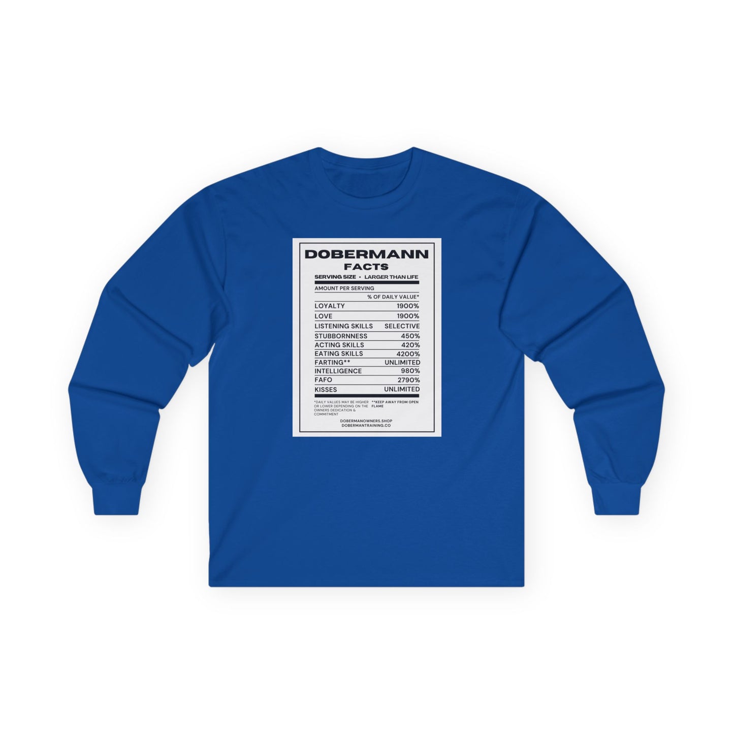 Dobermann Facts 1 Unisex Ultra Cotton Long Sleeve Tee